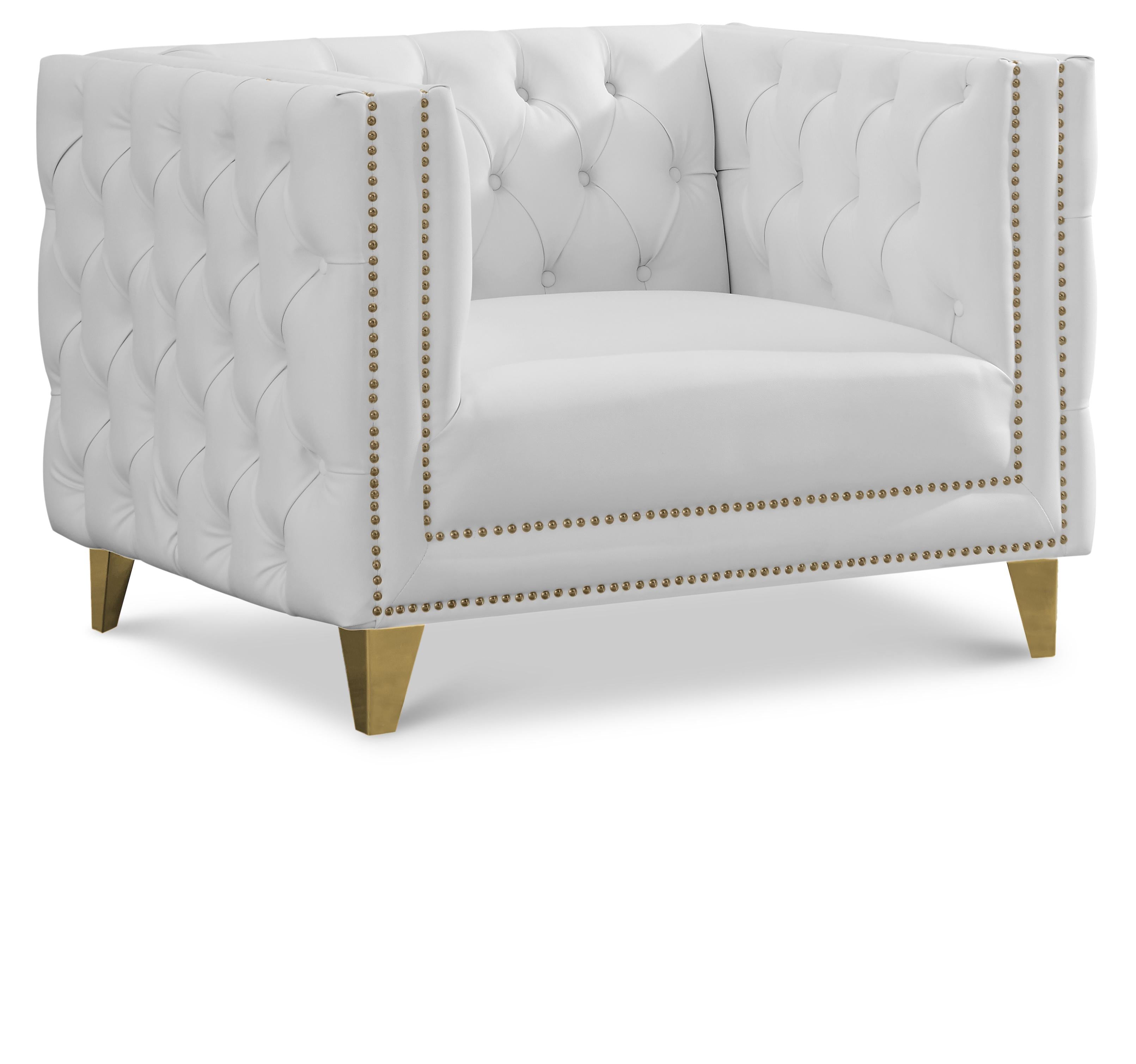 Michelle White Faux Leather Chair