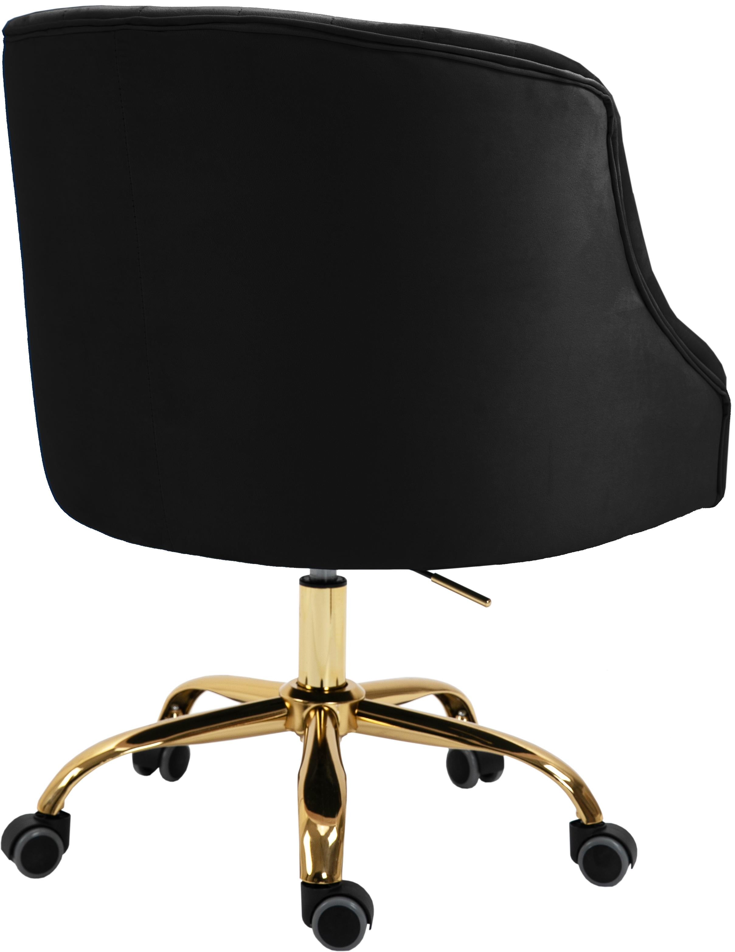 Arden Black Velvet Office Chair