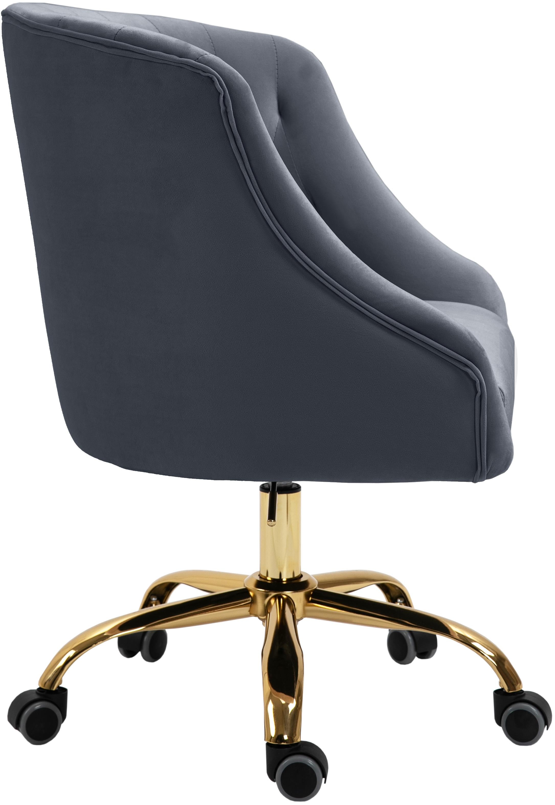 Arden Grey Velvet Office Chair