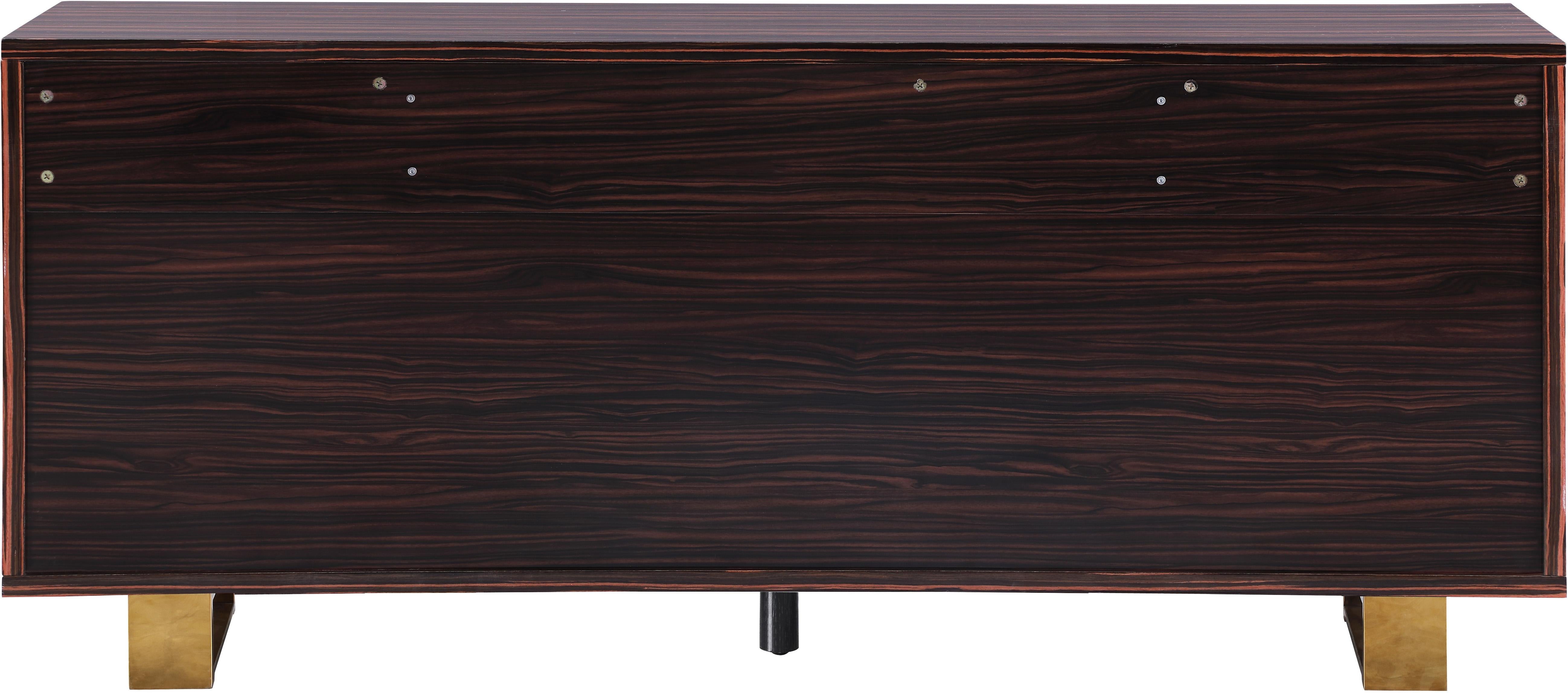 Excel Brown Zebra Wood Veneer Lacquer Sideboard/Buffet