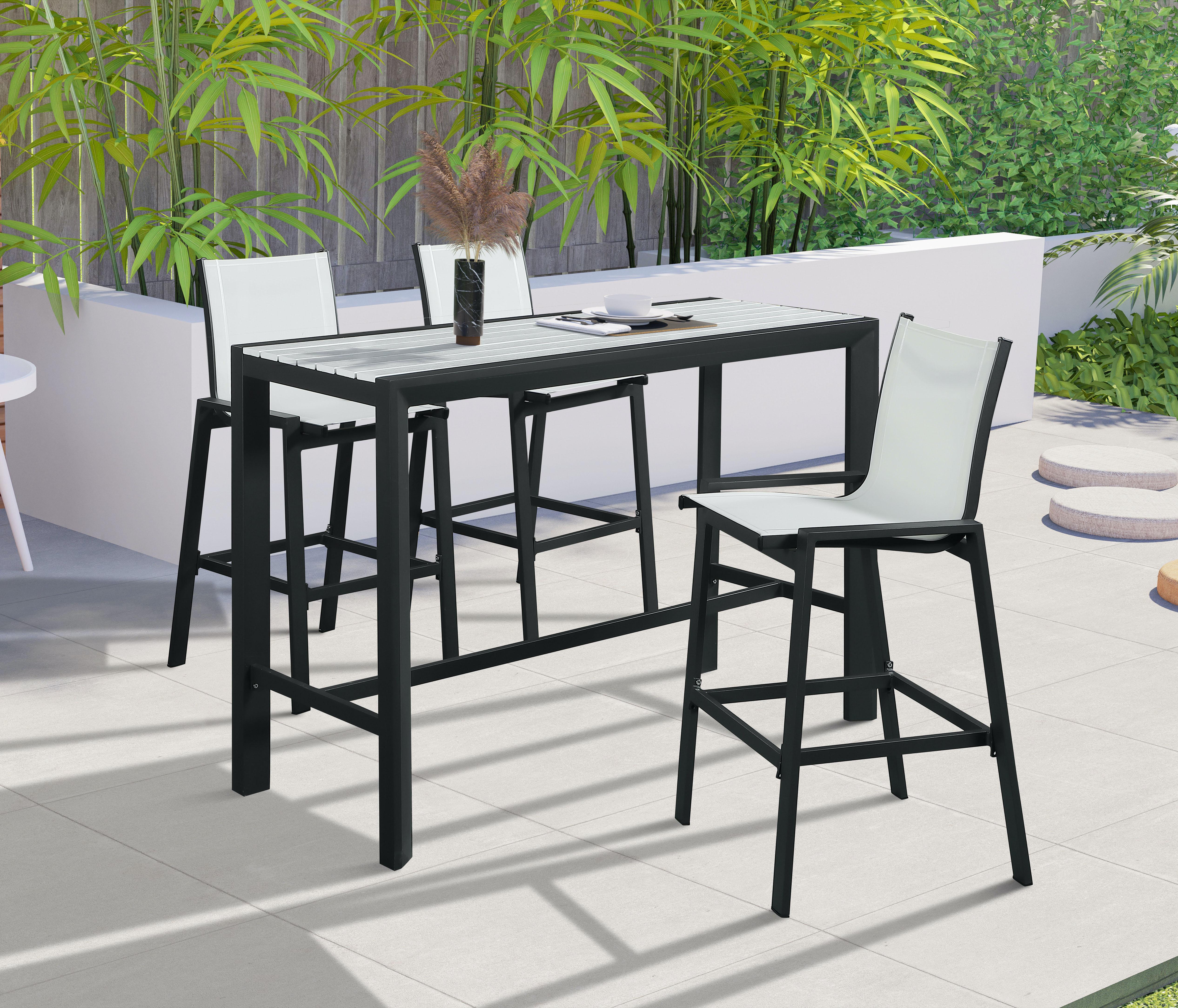 Nizuc White manufactured wood Outdoor Patio Aluminum Rectangle Bar Table