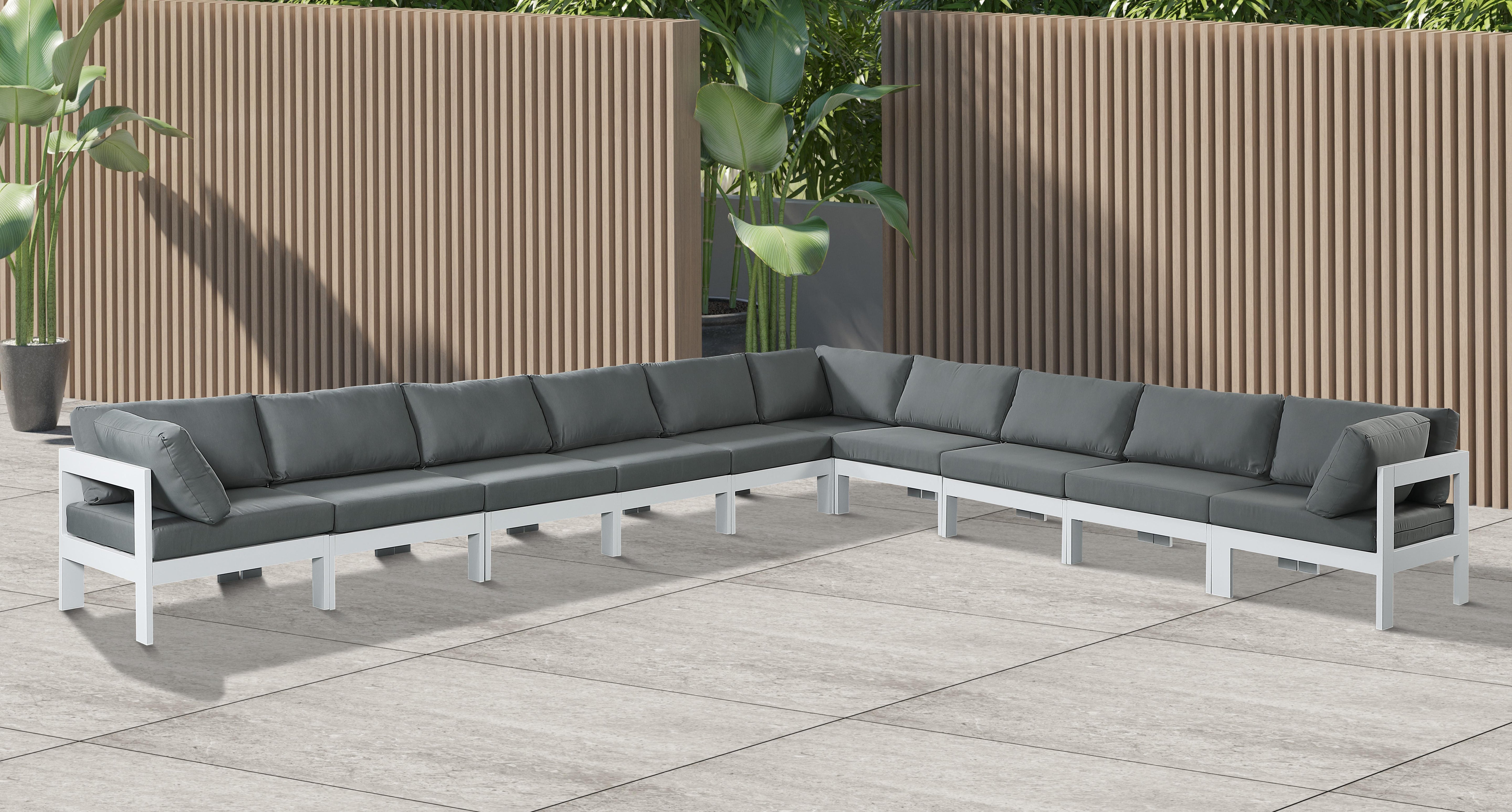 Nizuc Grey Waterproof Fabric Outdoor Patio Modular Sectional