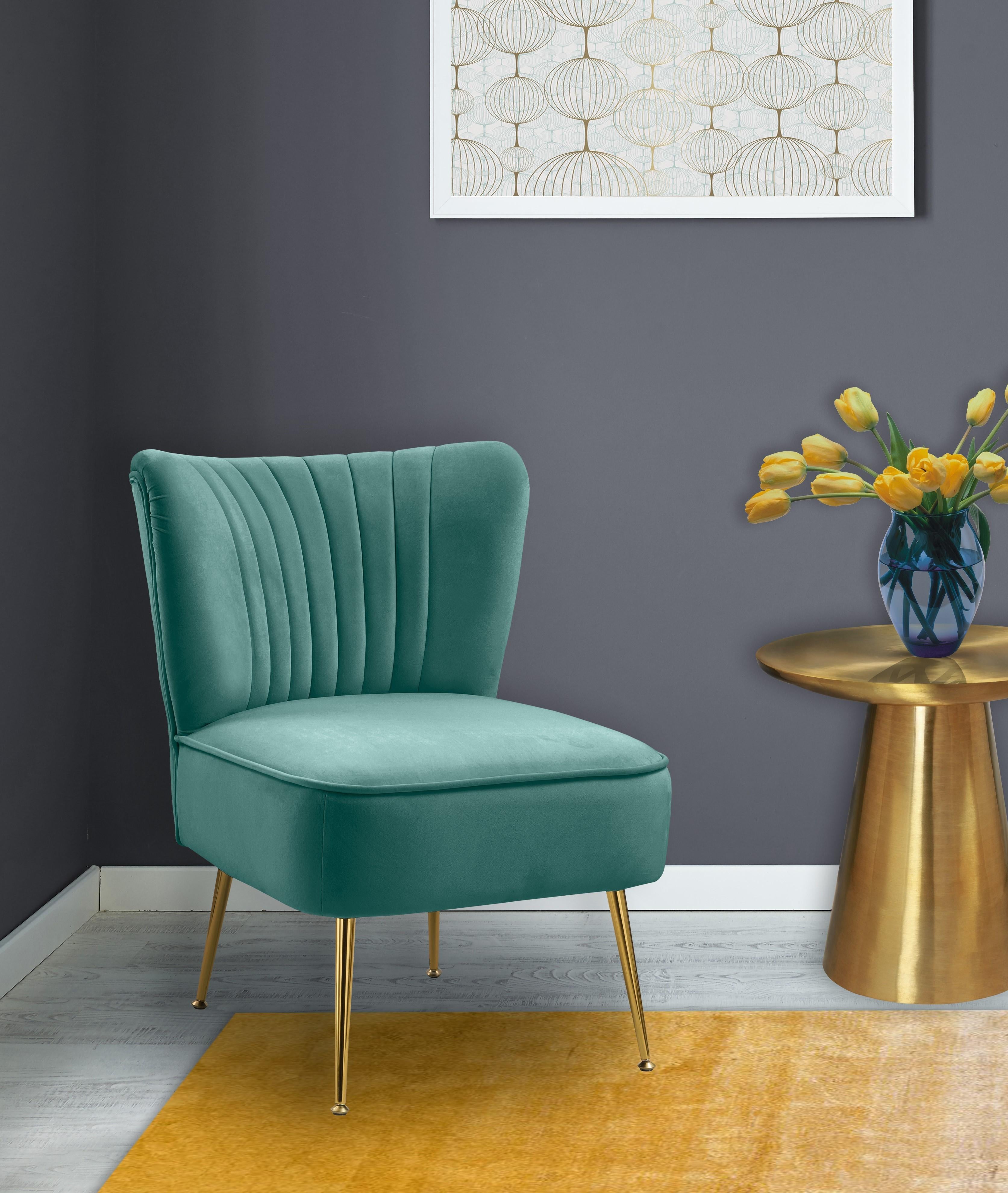 Tess Mint Velvet Accent Chair