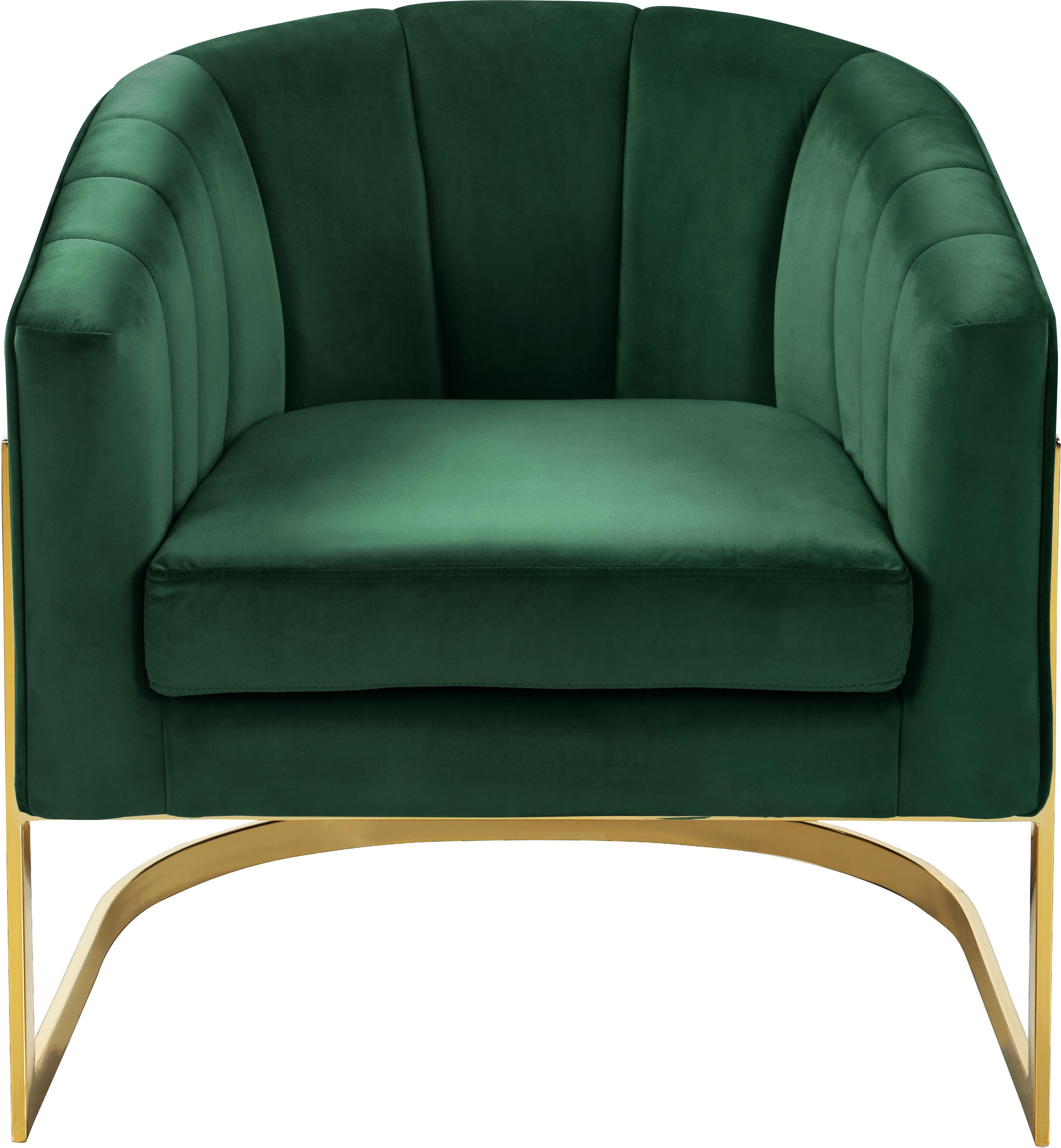 Carter Green Velvet Accent Chair