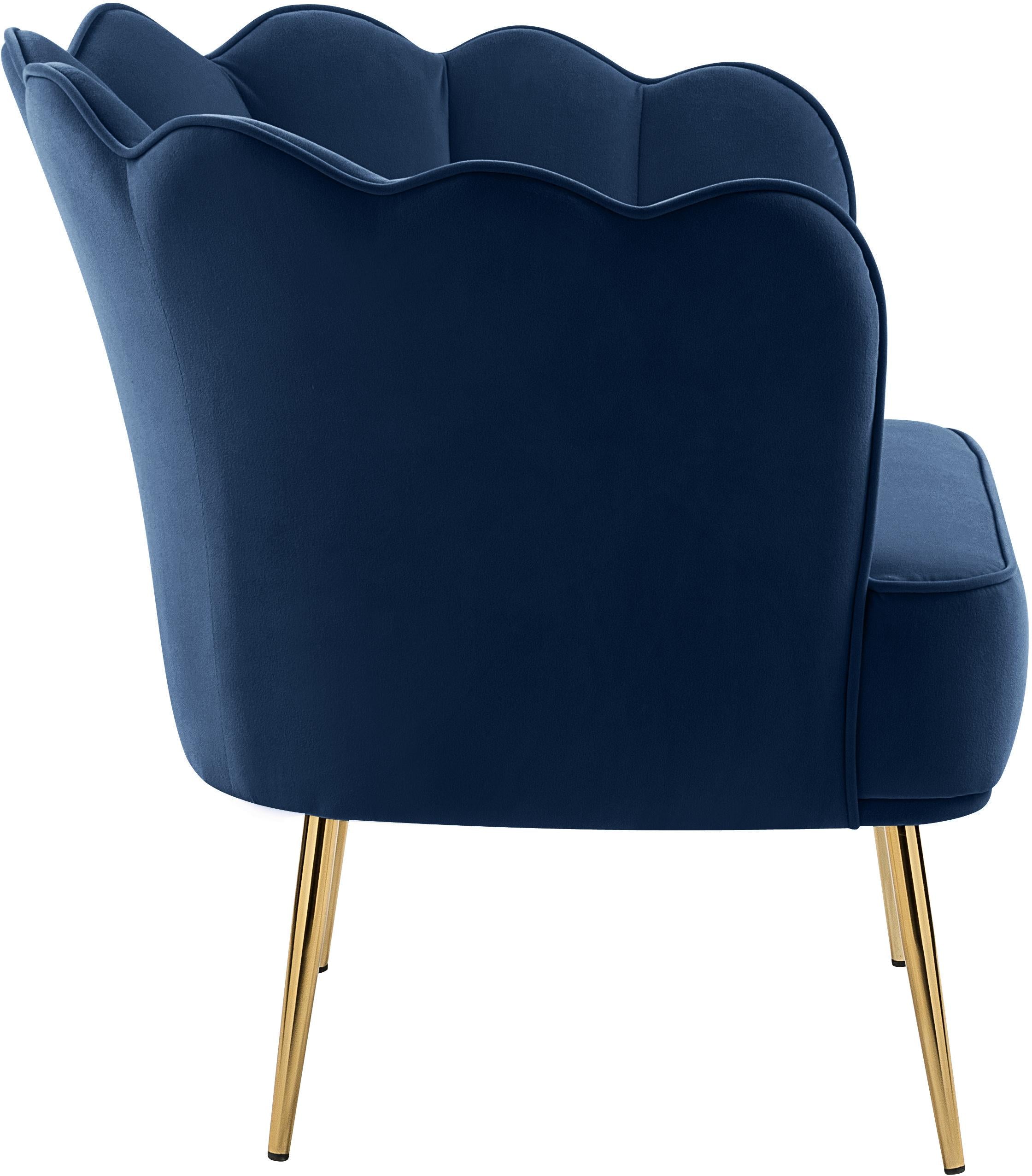 Jester Navy Velvet Accent Chair