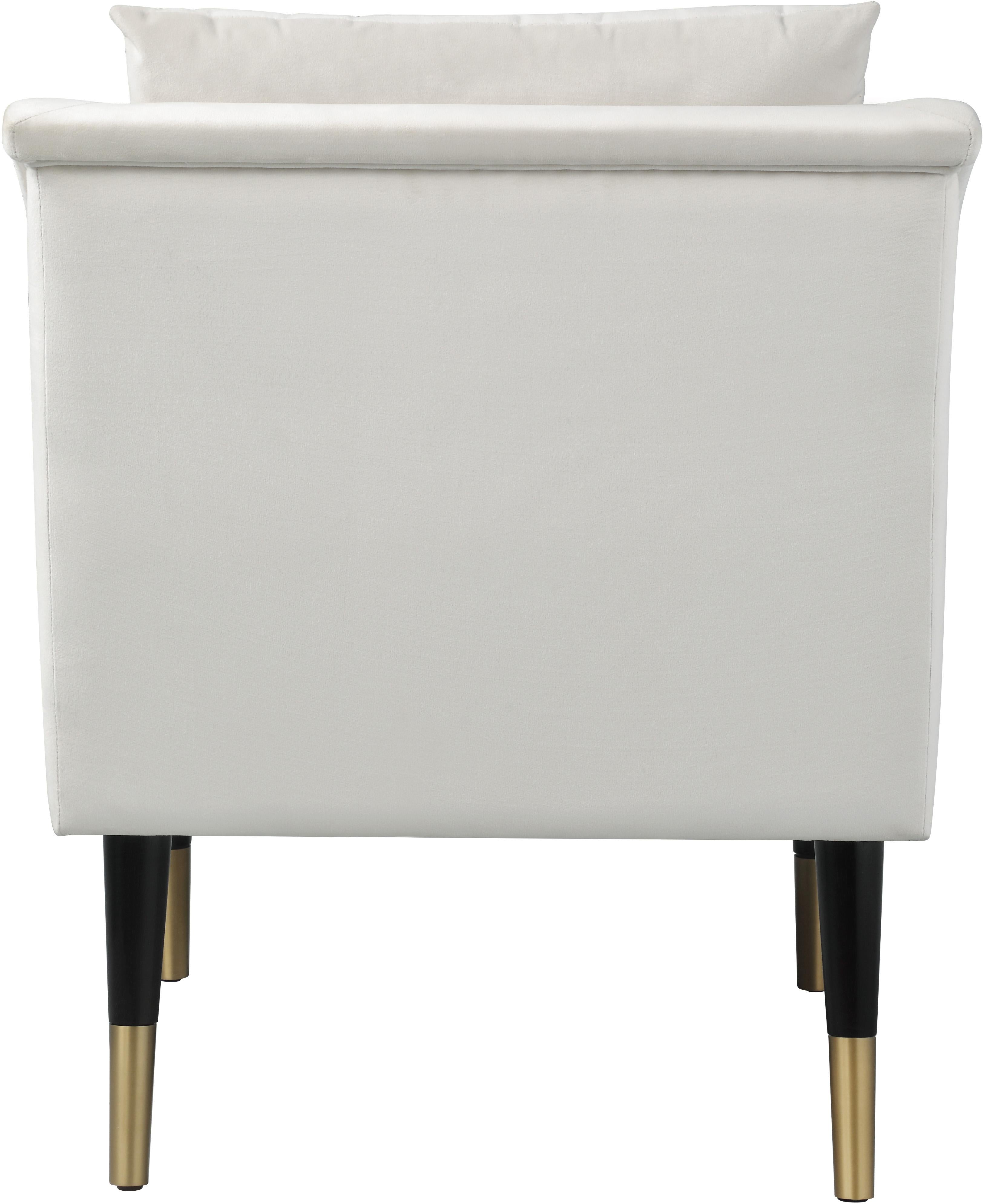 Elegante Cream Velvet Accent Chair