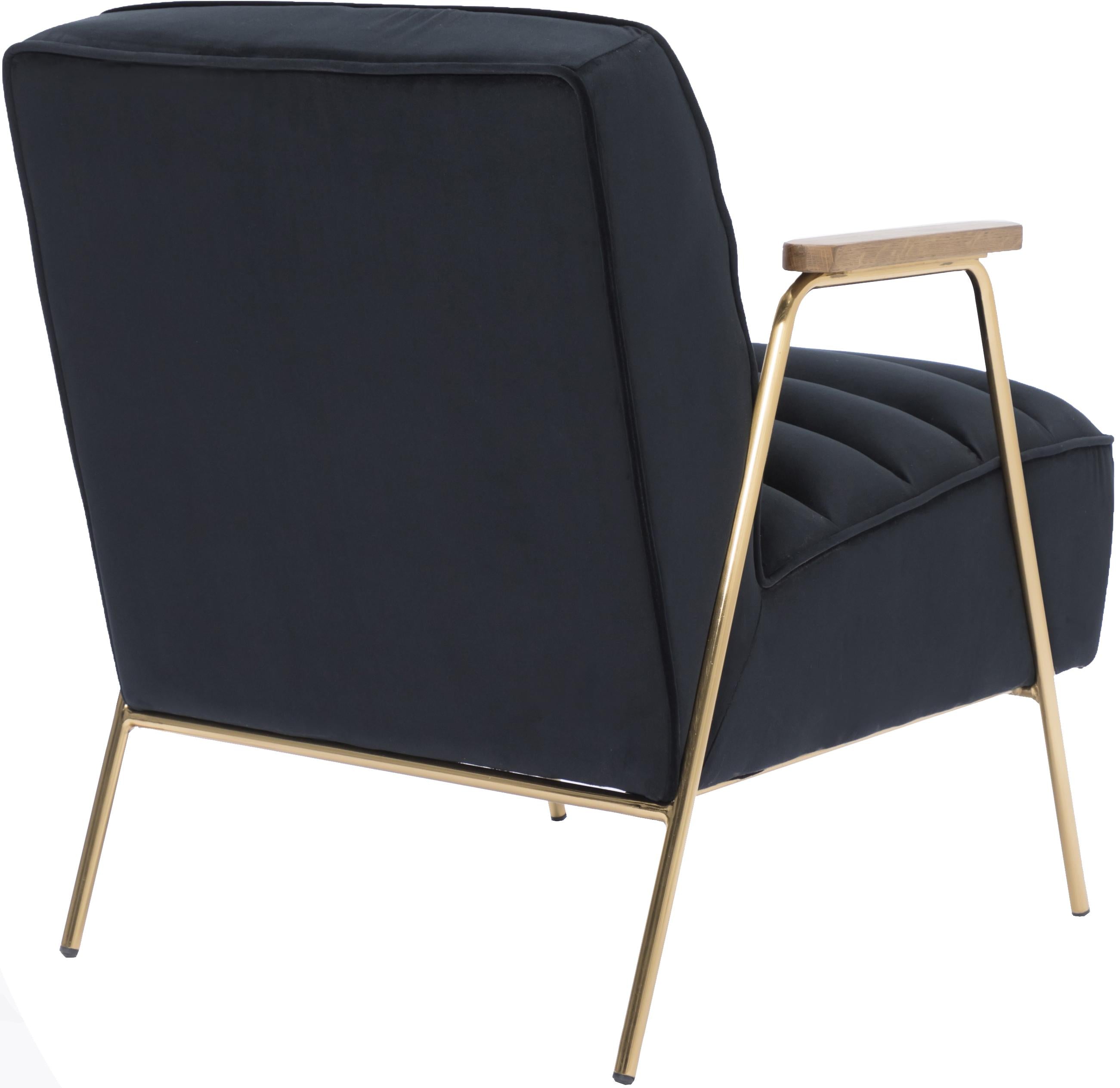 Woodford Black Velvet Accent Chair