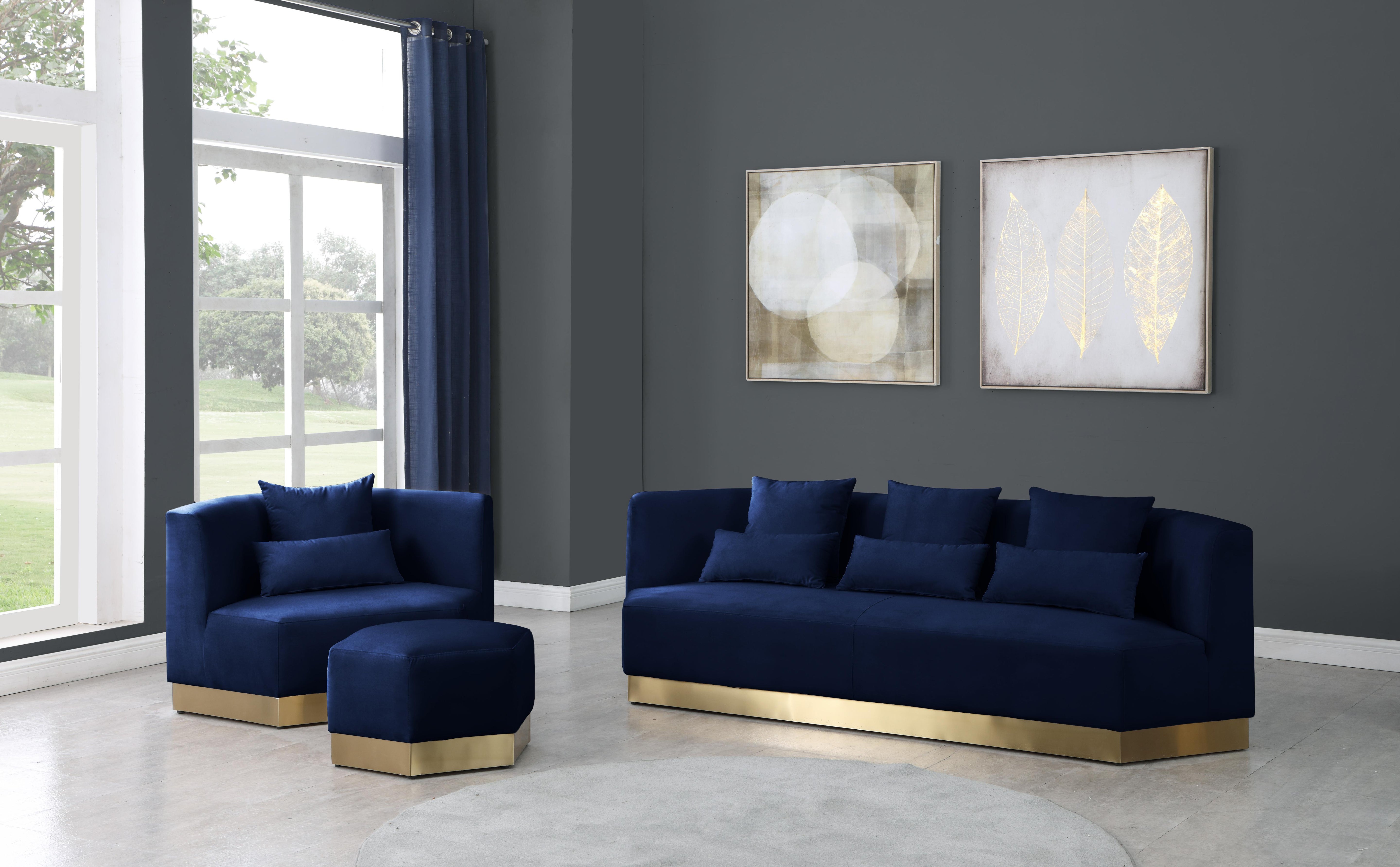 Marquis Navy Velvet Sofa