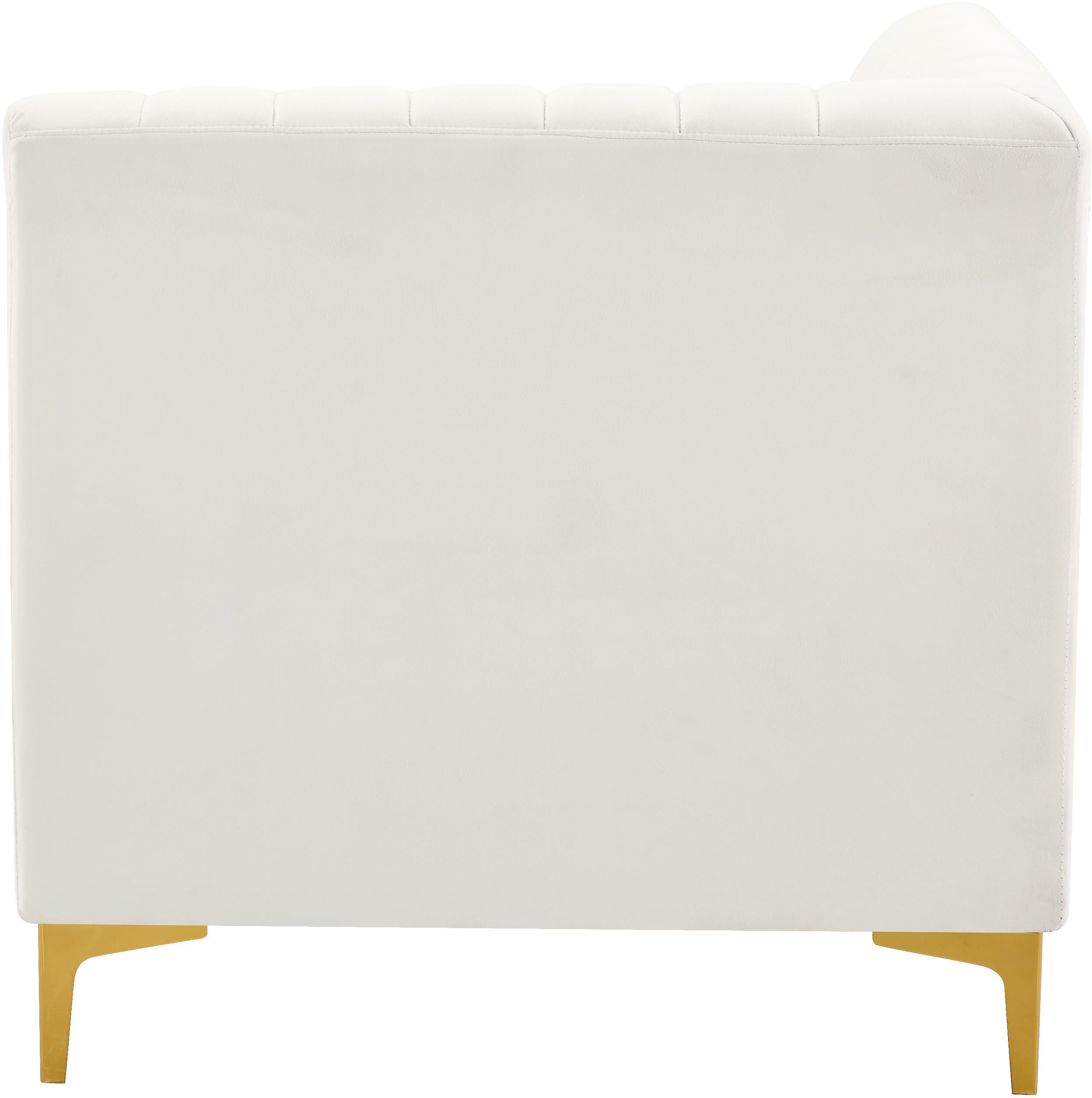 Alina Cream Velvet Corner Chair