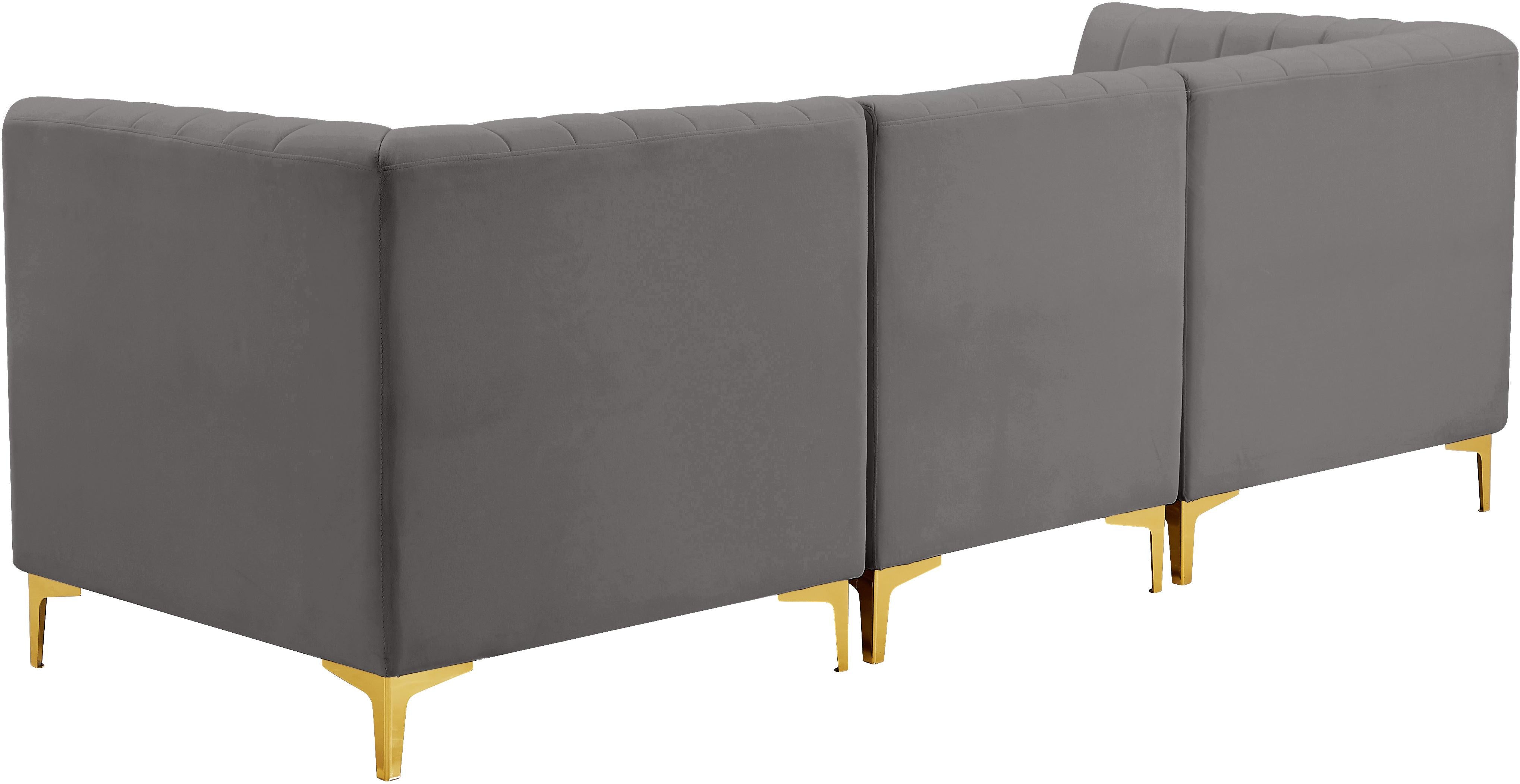 Alina Grey Velvet Modular Sofa