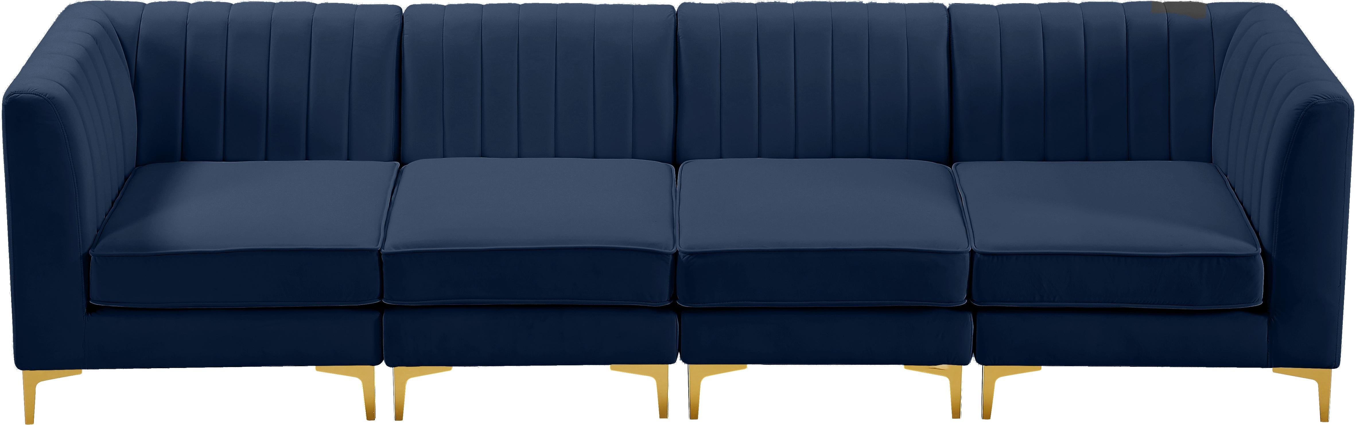 Alina Navy Velvet Modular Sofa