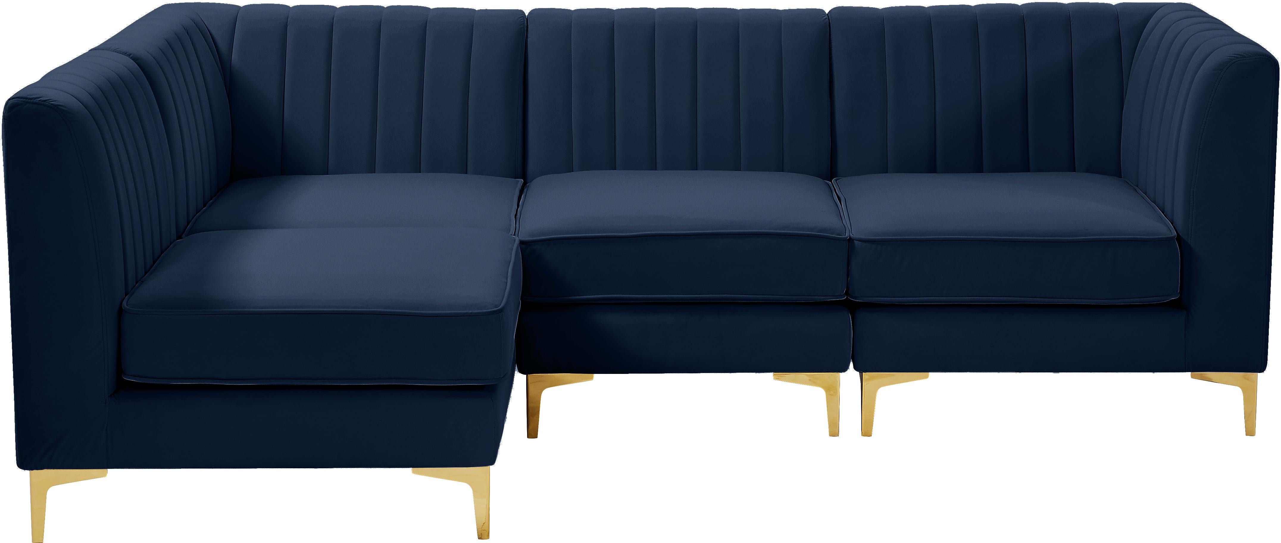 Alina Navy Velvet Modular Sectional