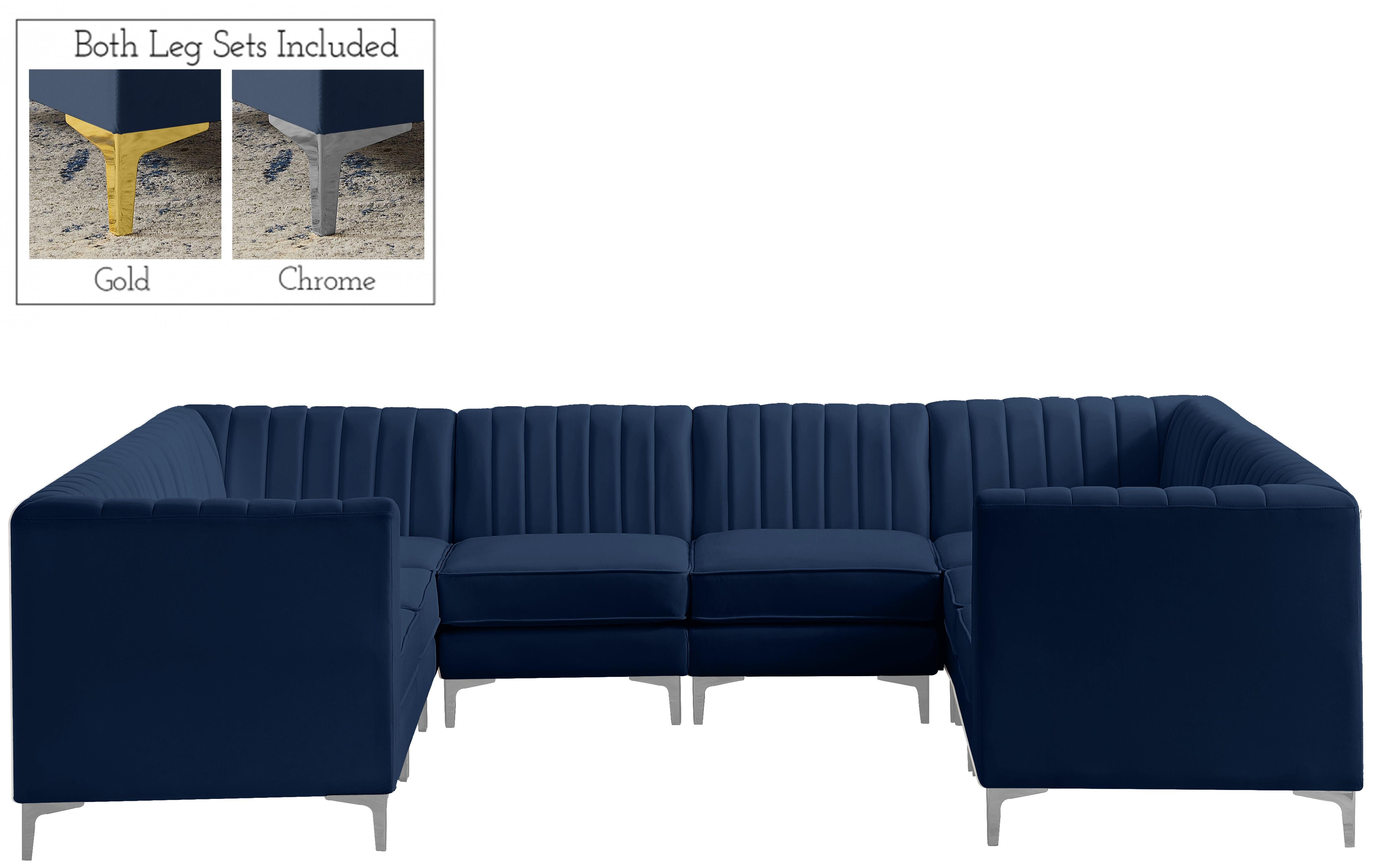 Alina Navy Velvet Modular Sectional