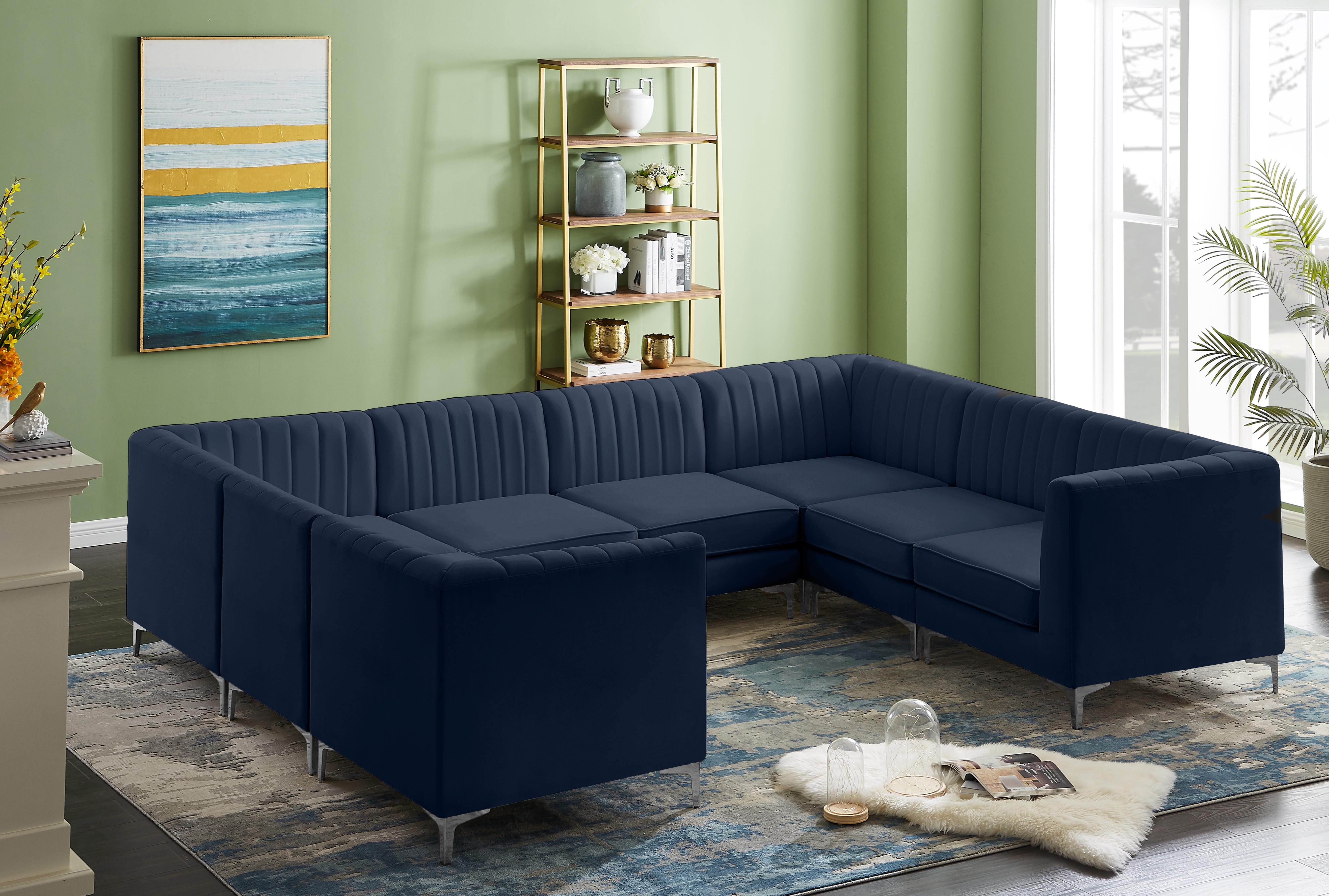 Alina Navy Velvet Modular Sectional