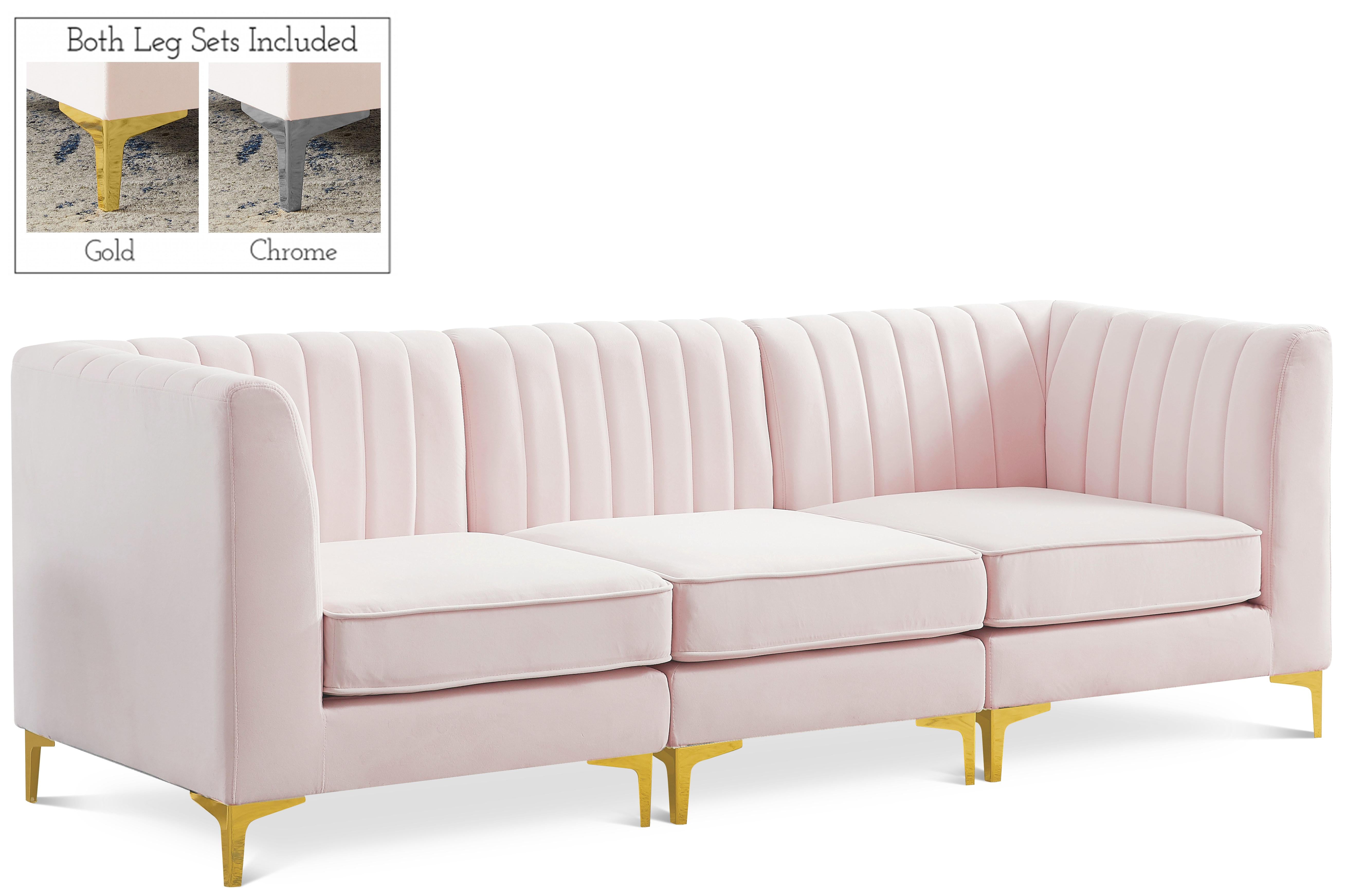 Alina Pink Velvet Modular Sectional