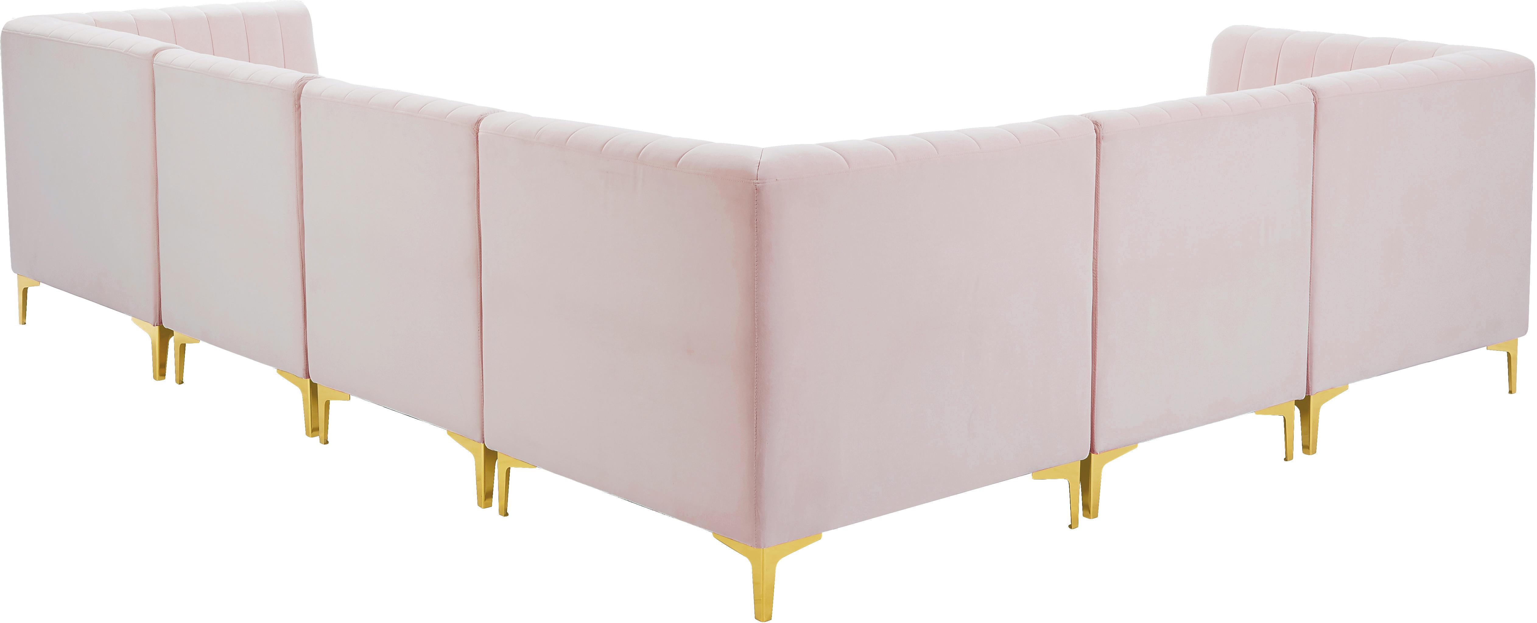 Alina Pink Velvet Modular Sectional