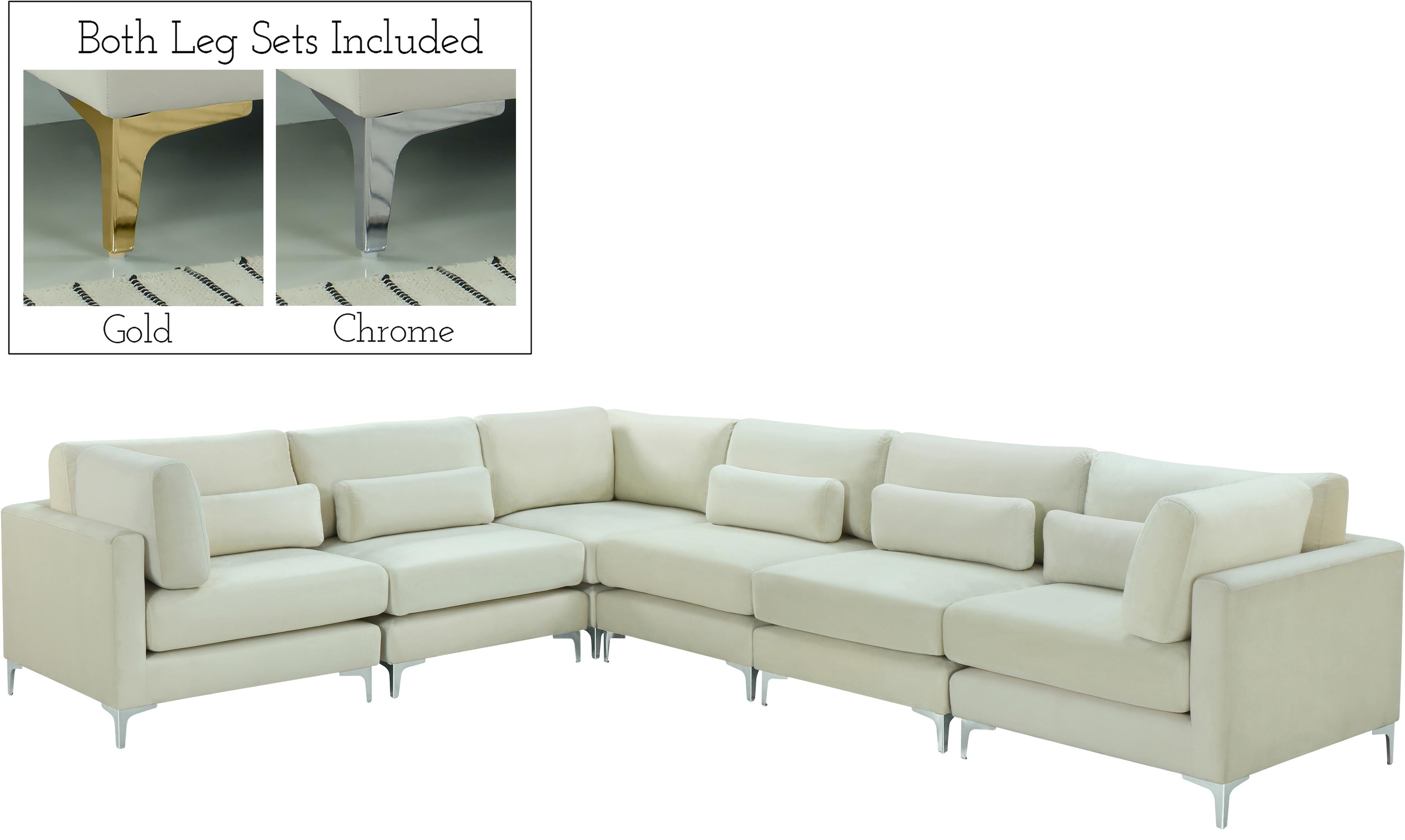 Julia Cream Velvet Modular Sectional (6 Boxes)