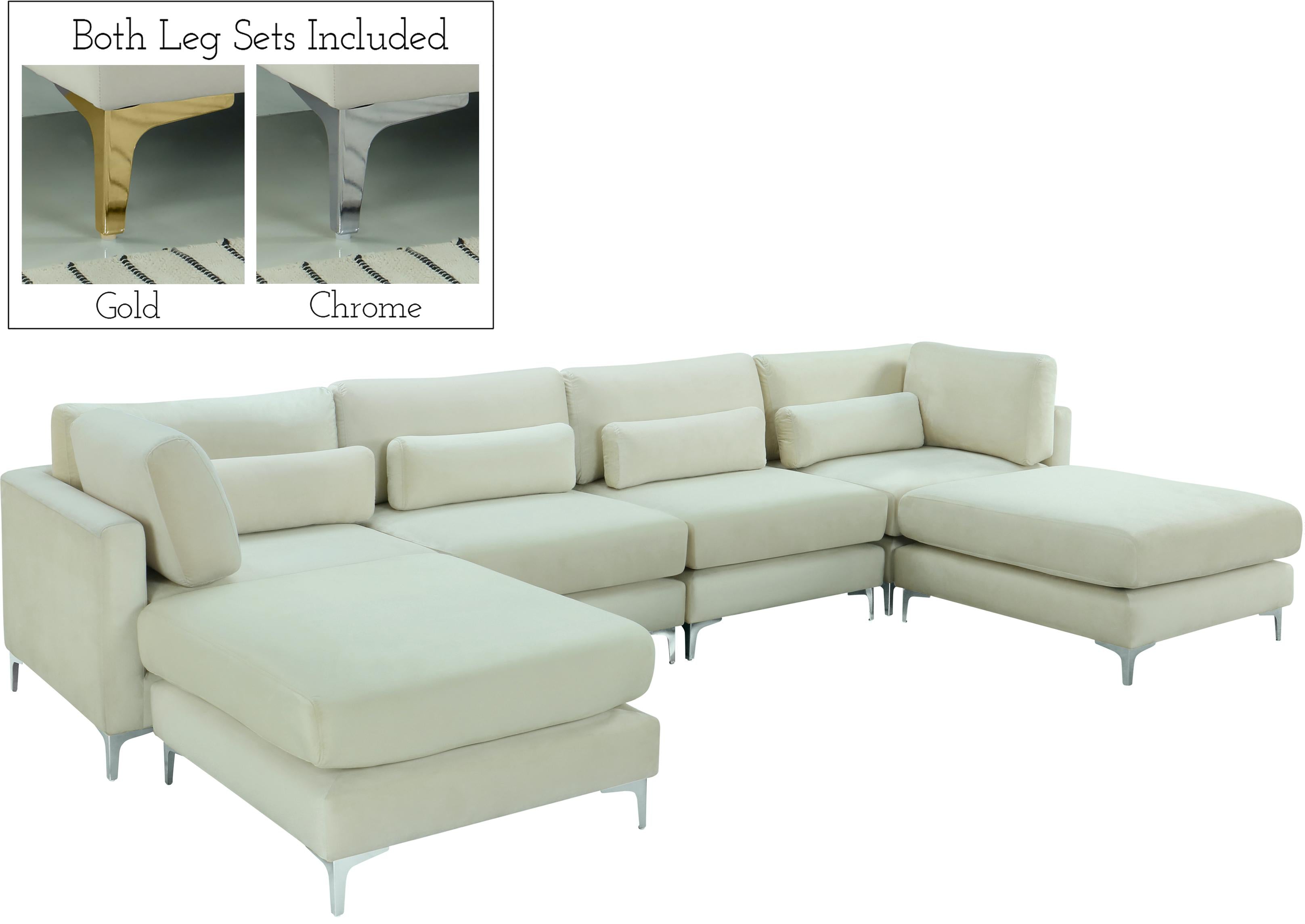 Julia Cream Velvet Modular Sectional (6 Boxes)