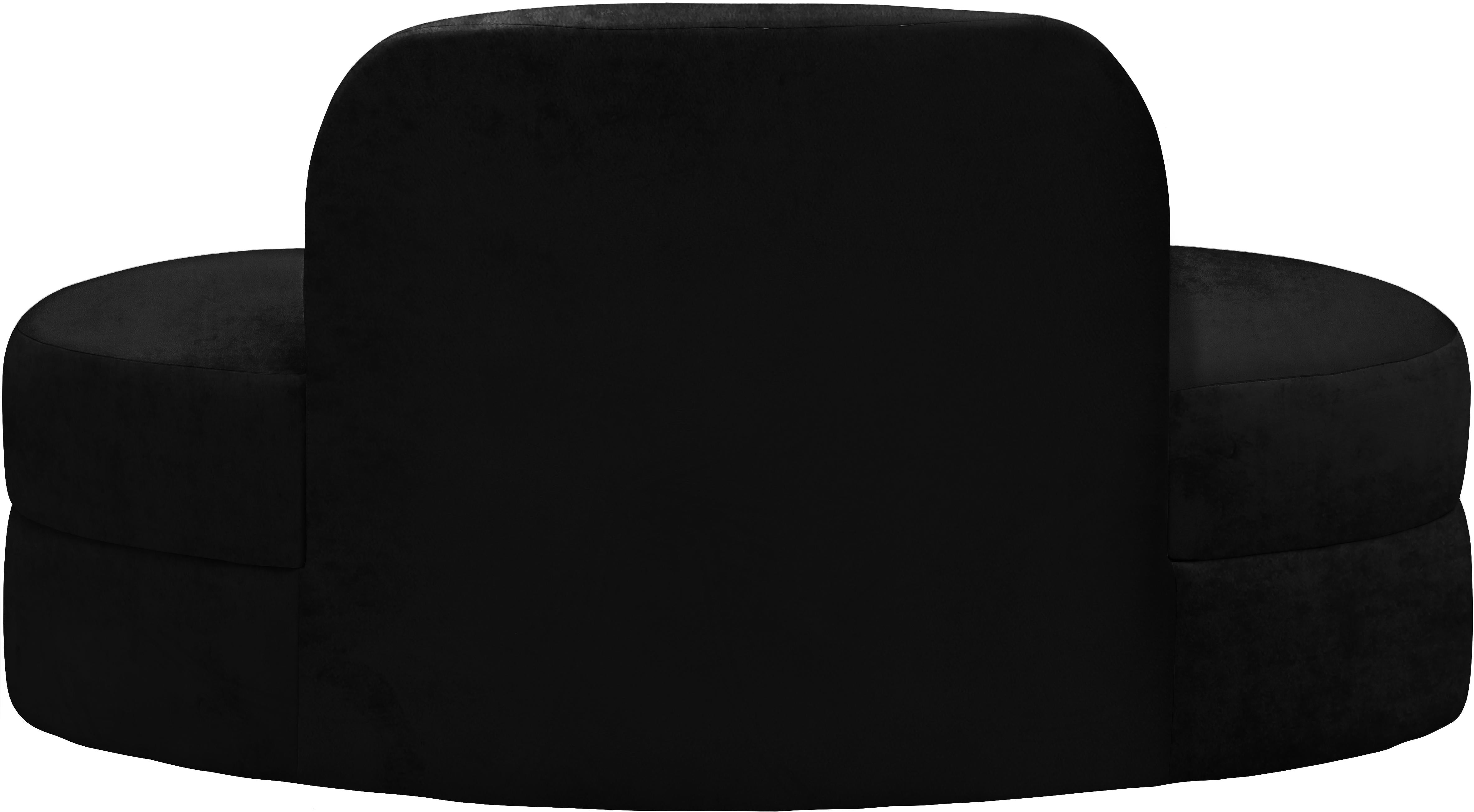 Mitzy Black Velvet Loveseat