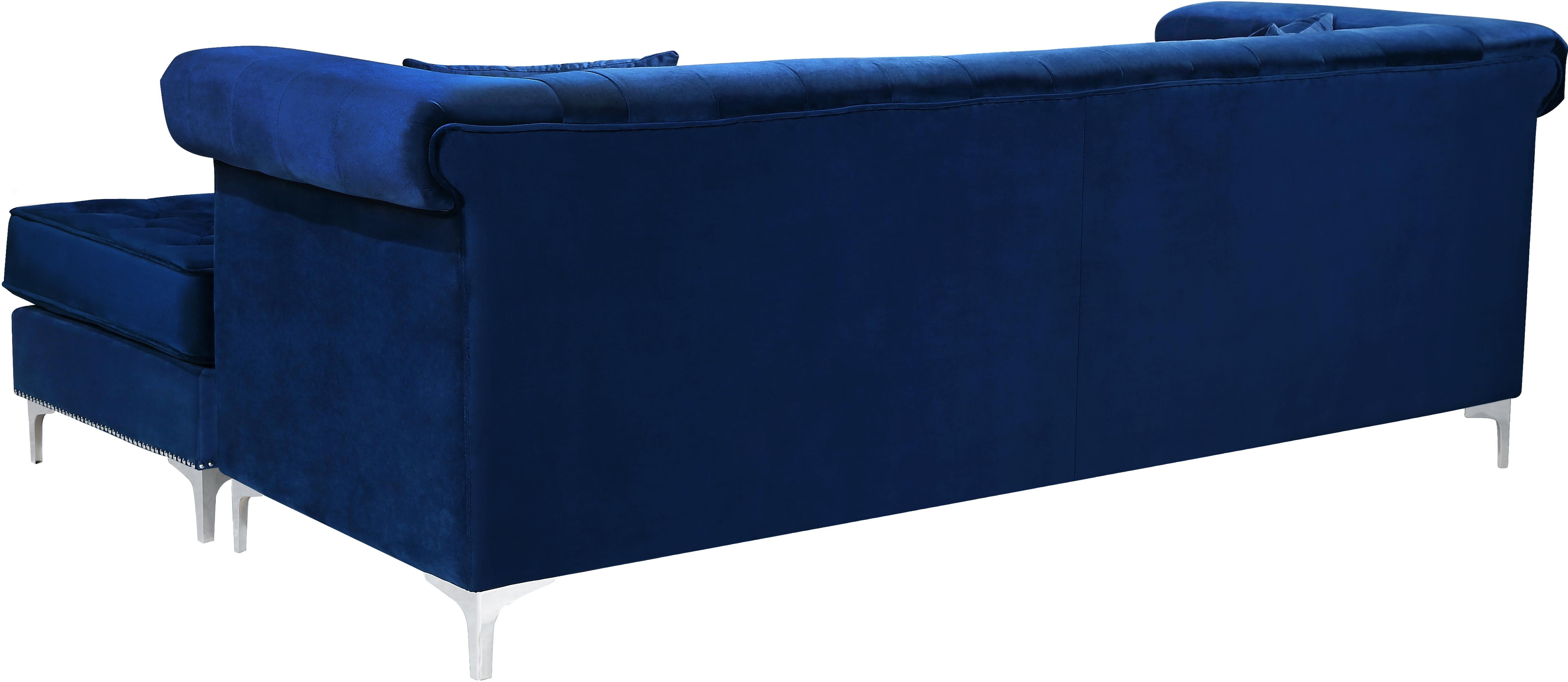 Damian Navy Velvet 2pc. Reversible Sectional