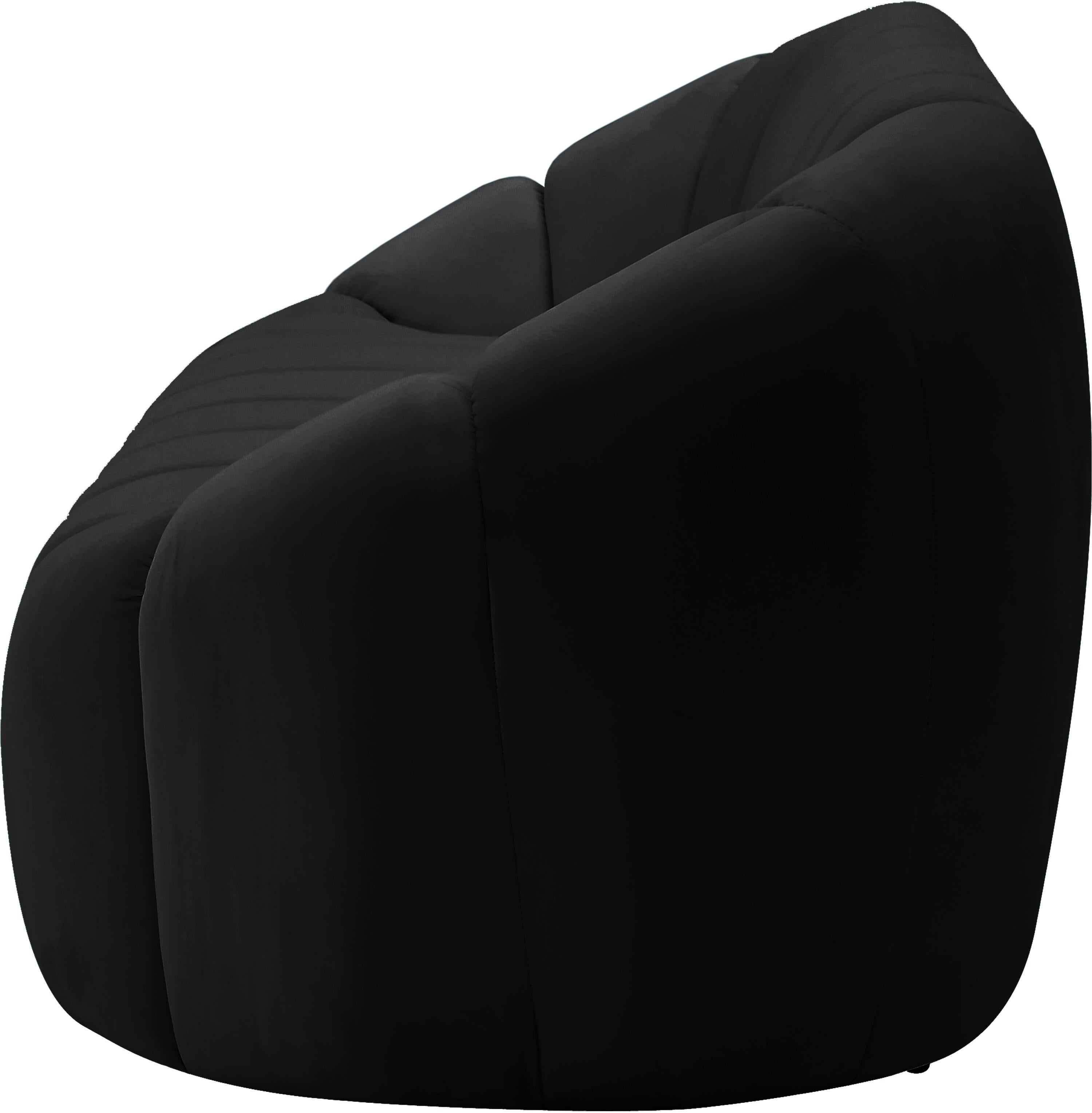 Elijah Black Velvet Loveseat