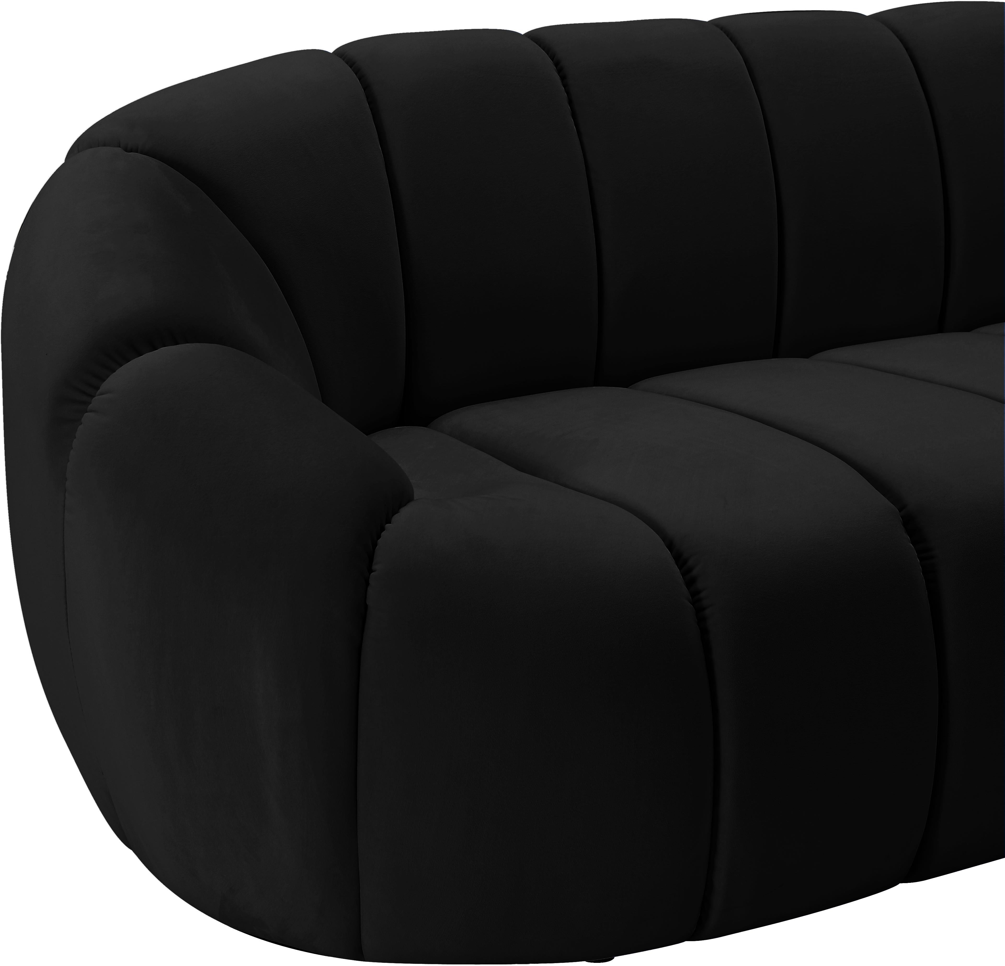 Elijah Black Velvet Loveseat