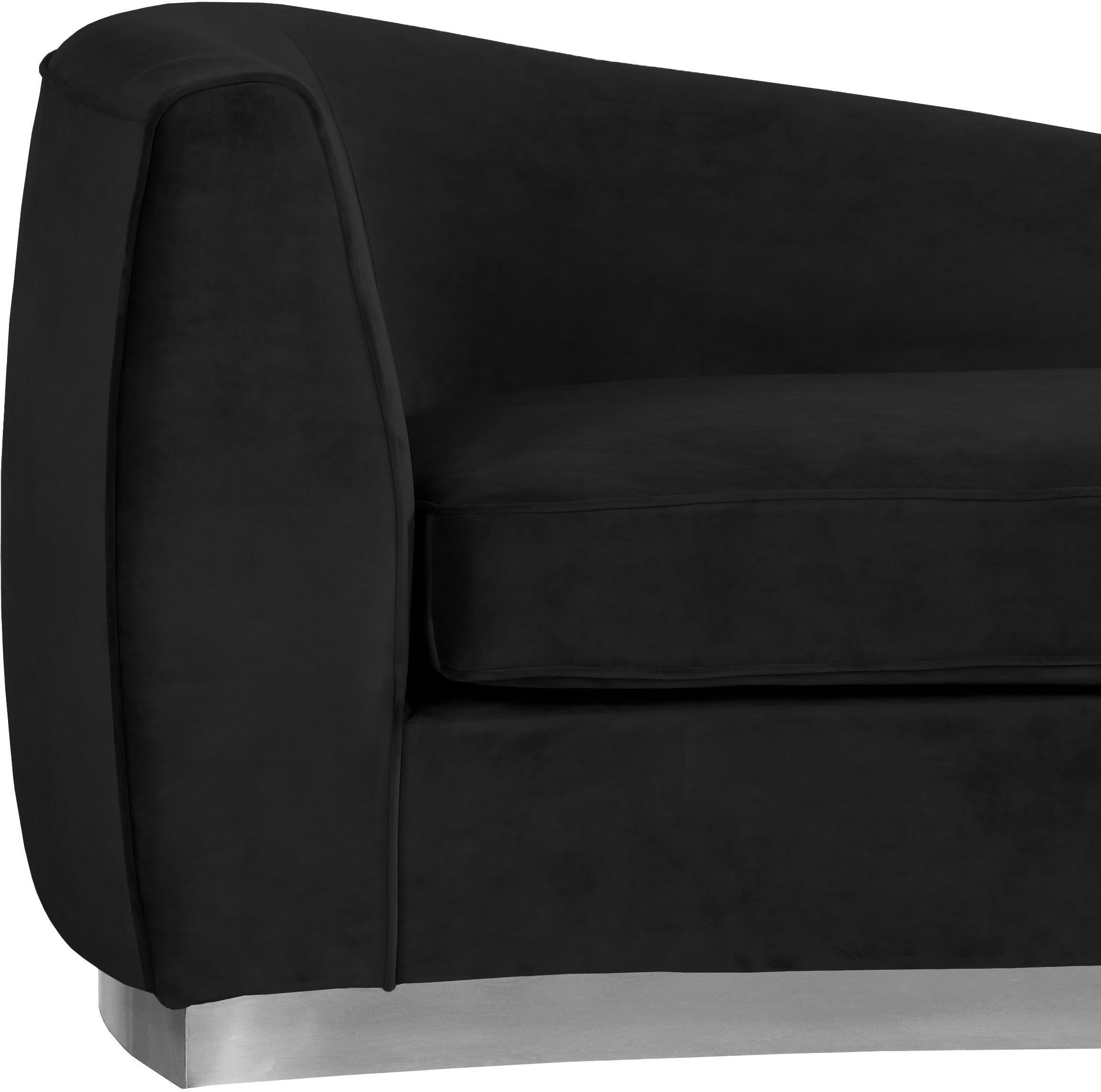 Julian Black Velvet Chaise