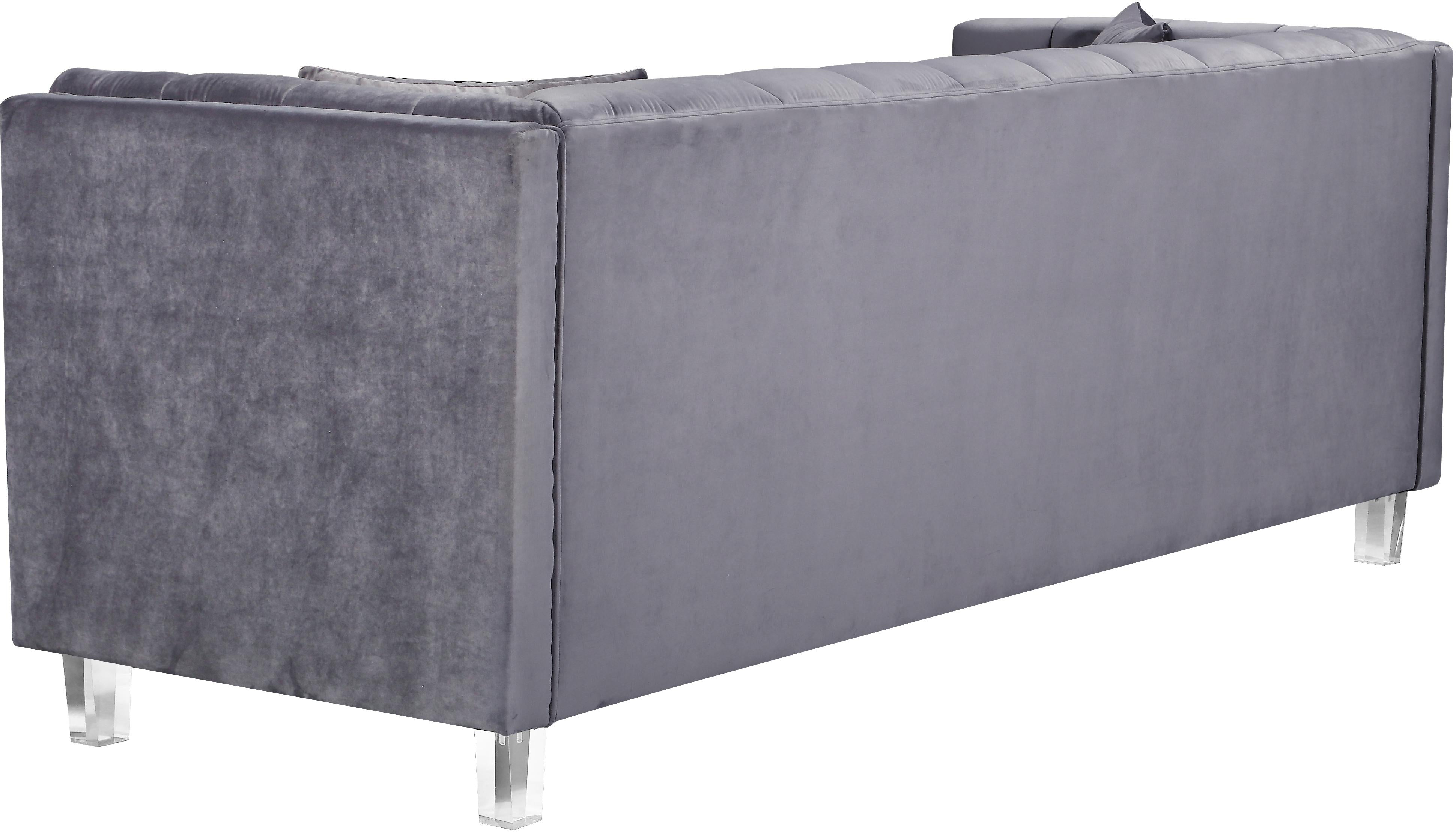 Mariel Grey Velvet Loveseat