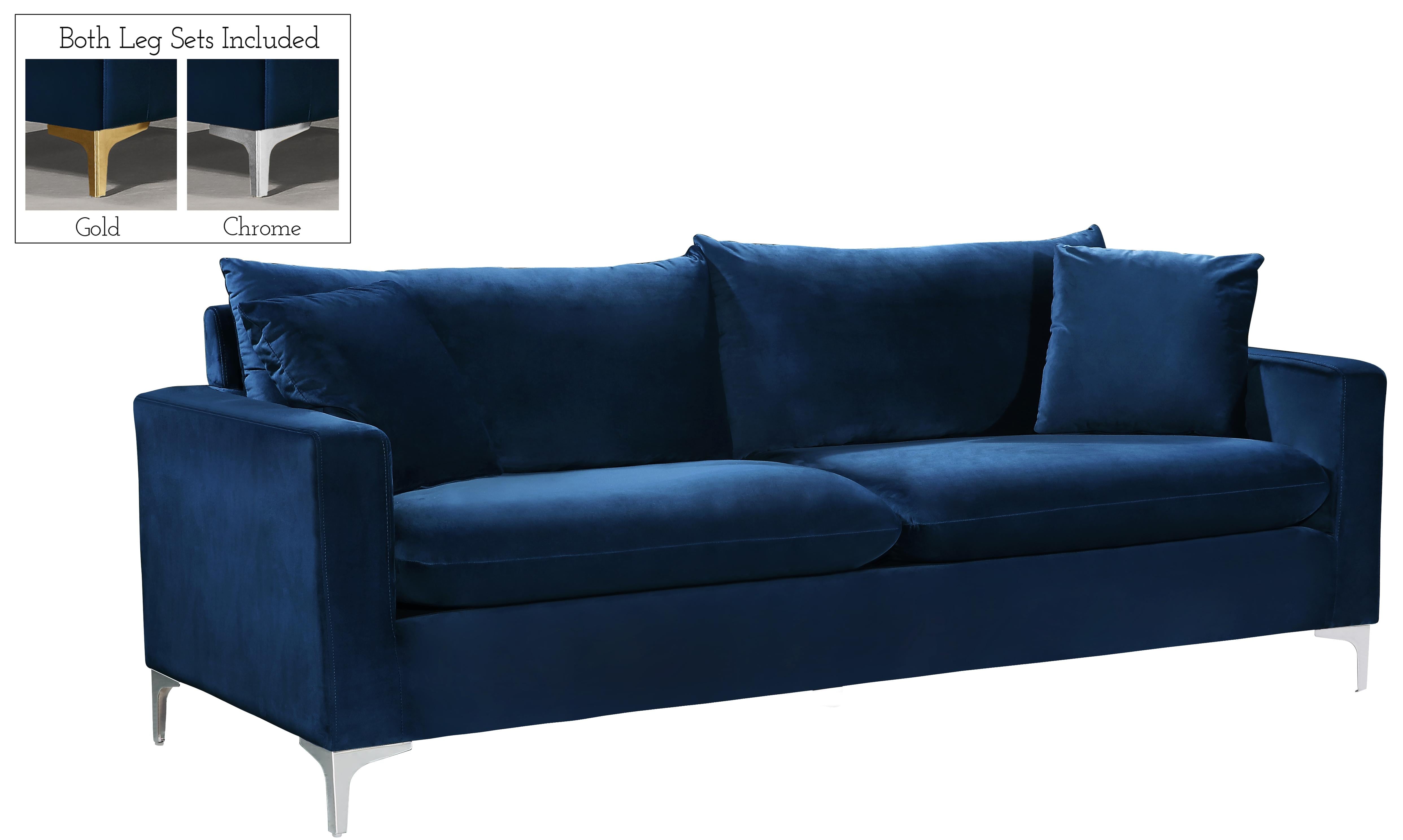 Naomi Navy Velvet Sofa