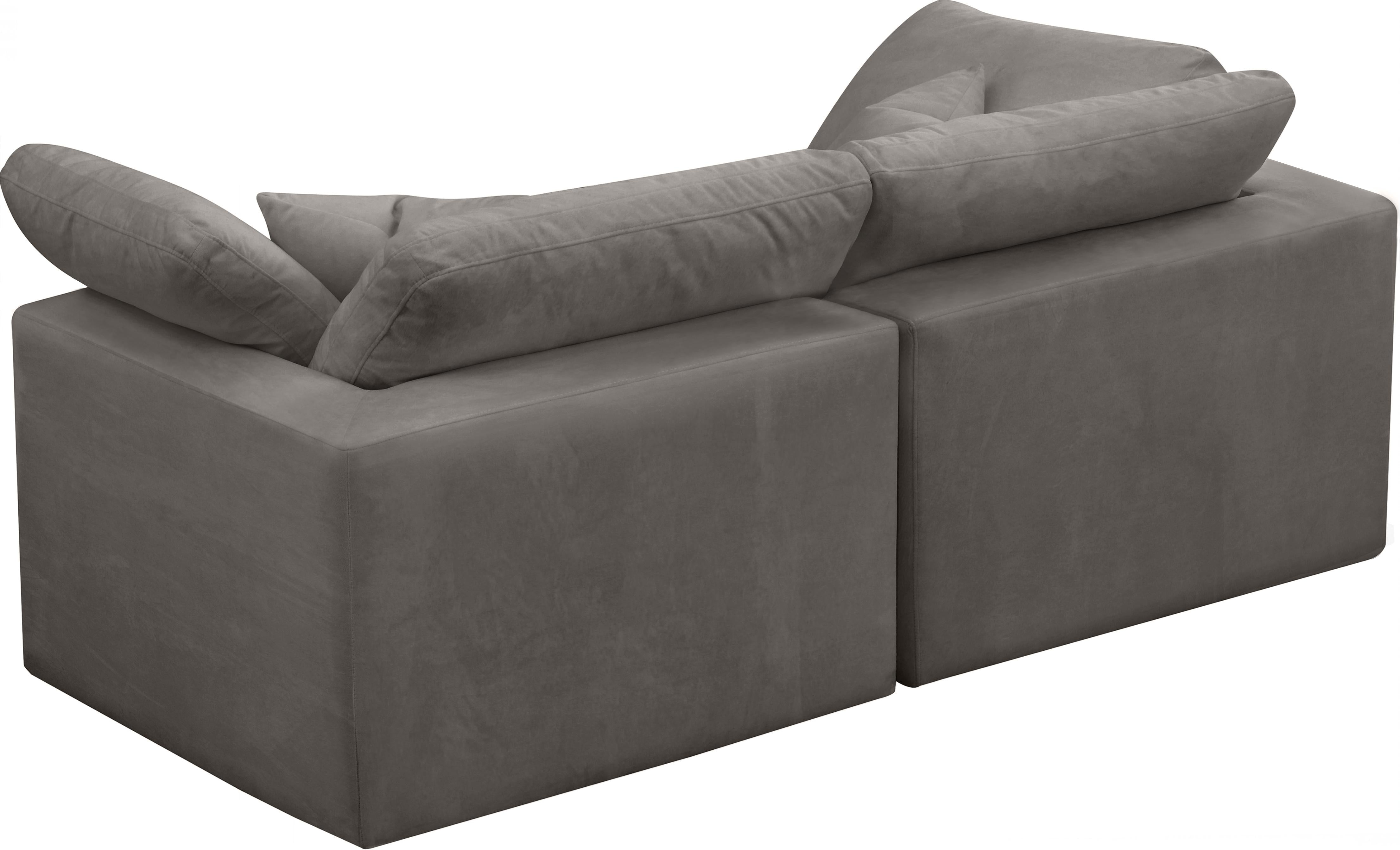 Cozy Grey Velvet Cloud Modular Sofa