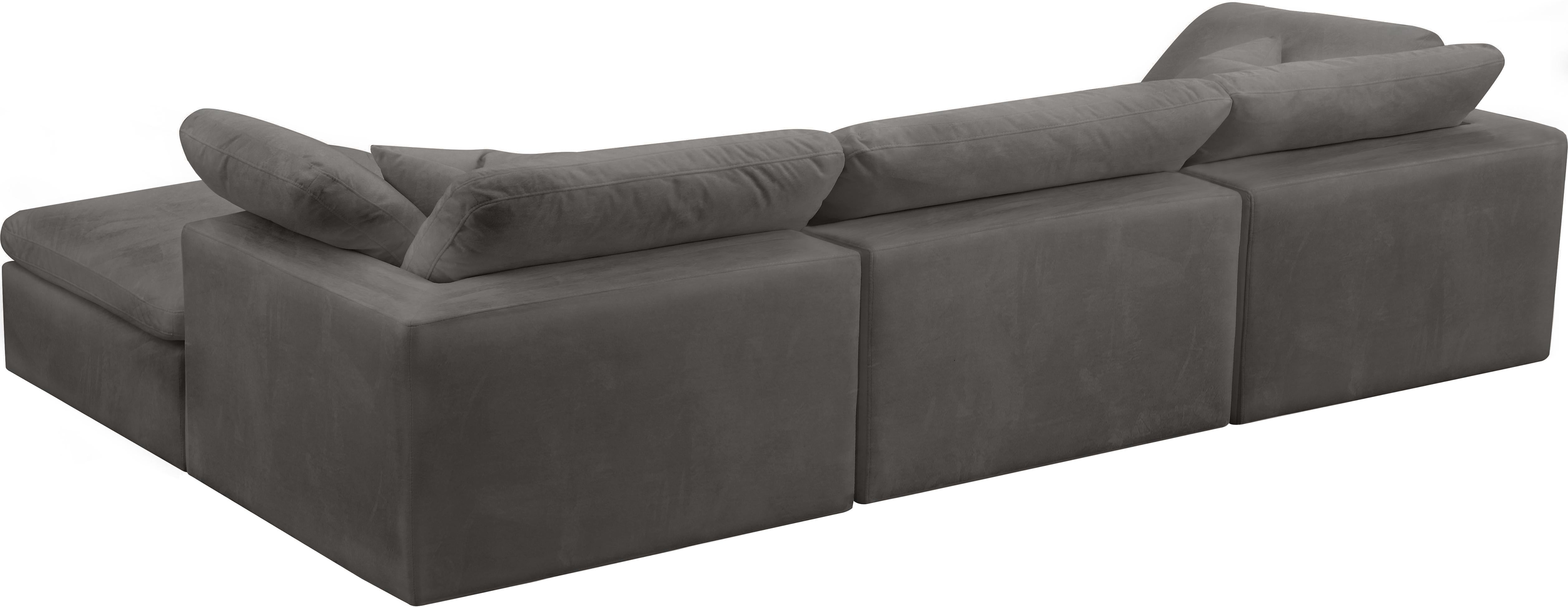 Cozy Grey Velvet Cloud Modular Sectional