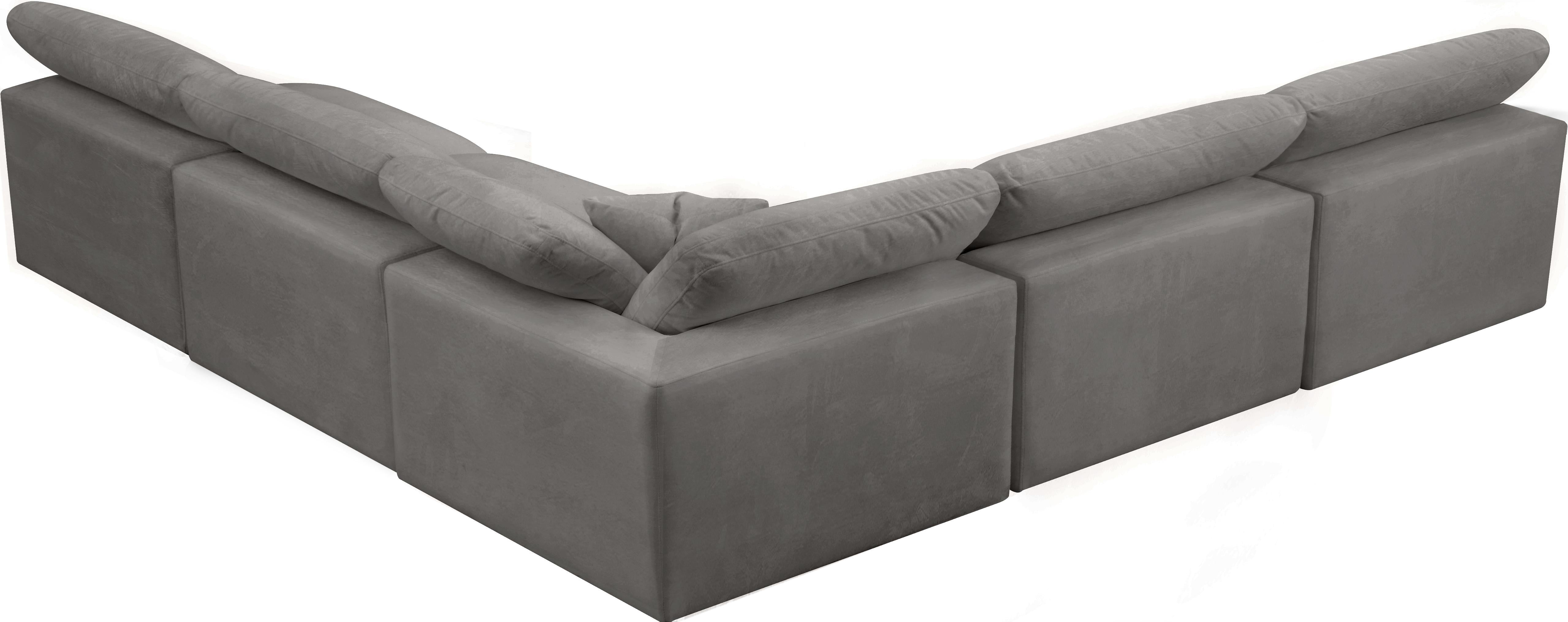 Cozy Grey Velvet Cloud Modular Sectional