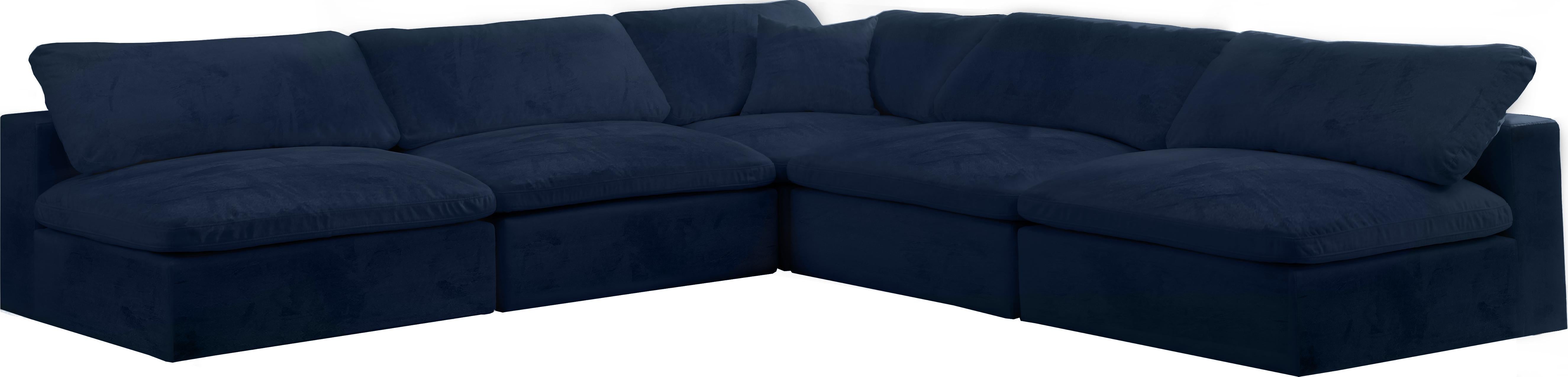 Cozy Navy Velvet Cloud Modular Sectional