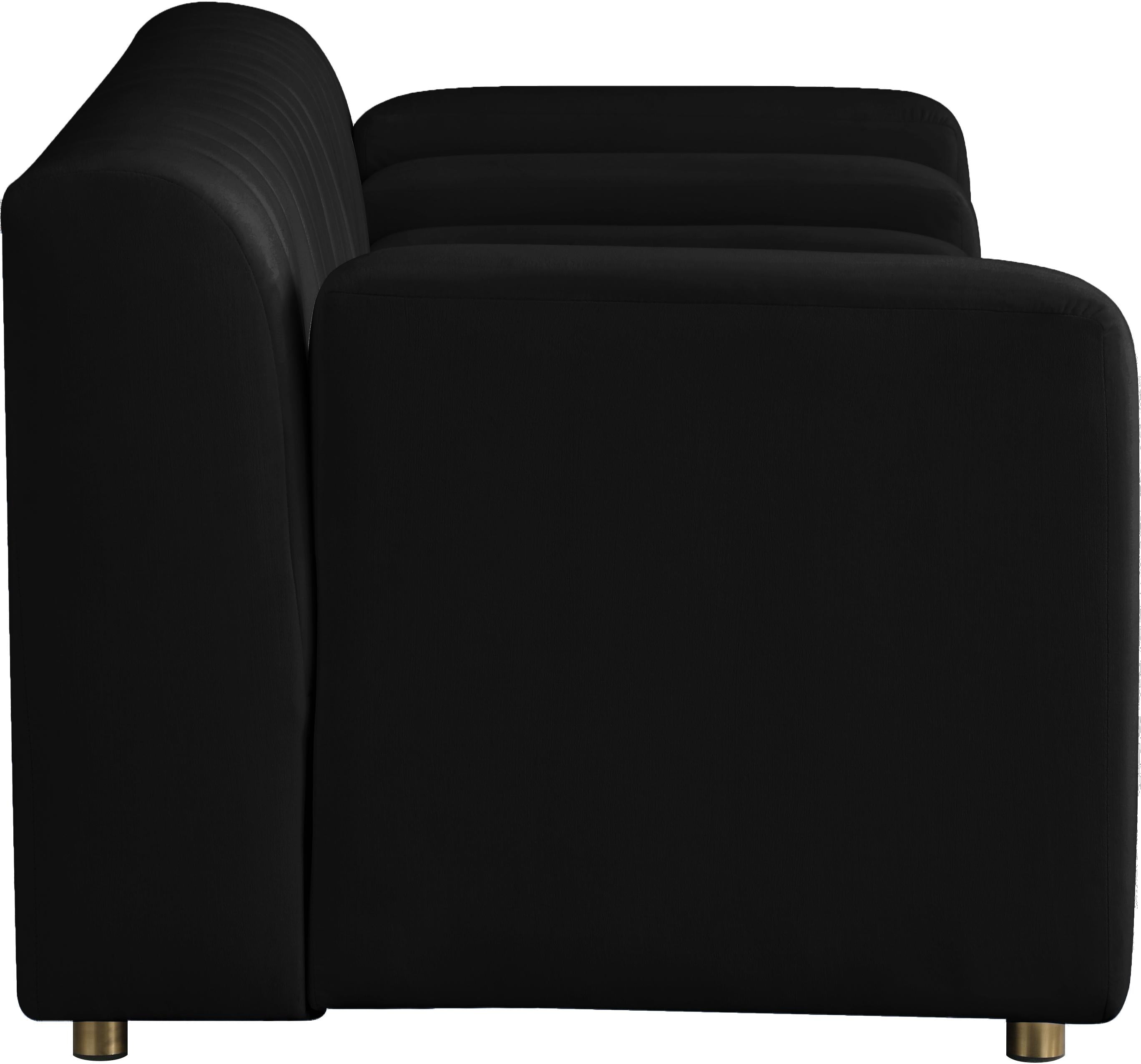 Naya Black Velvet Loveseat