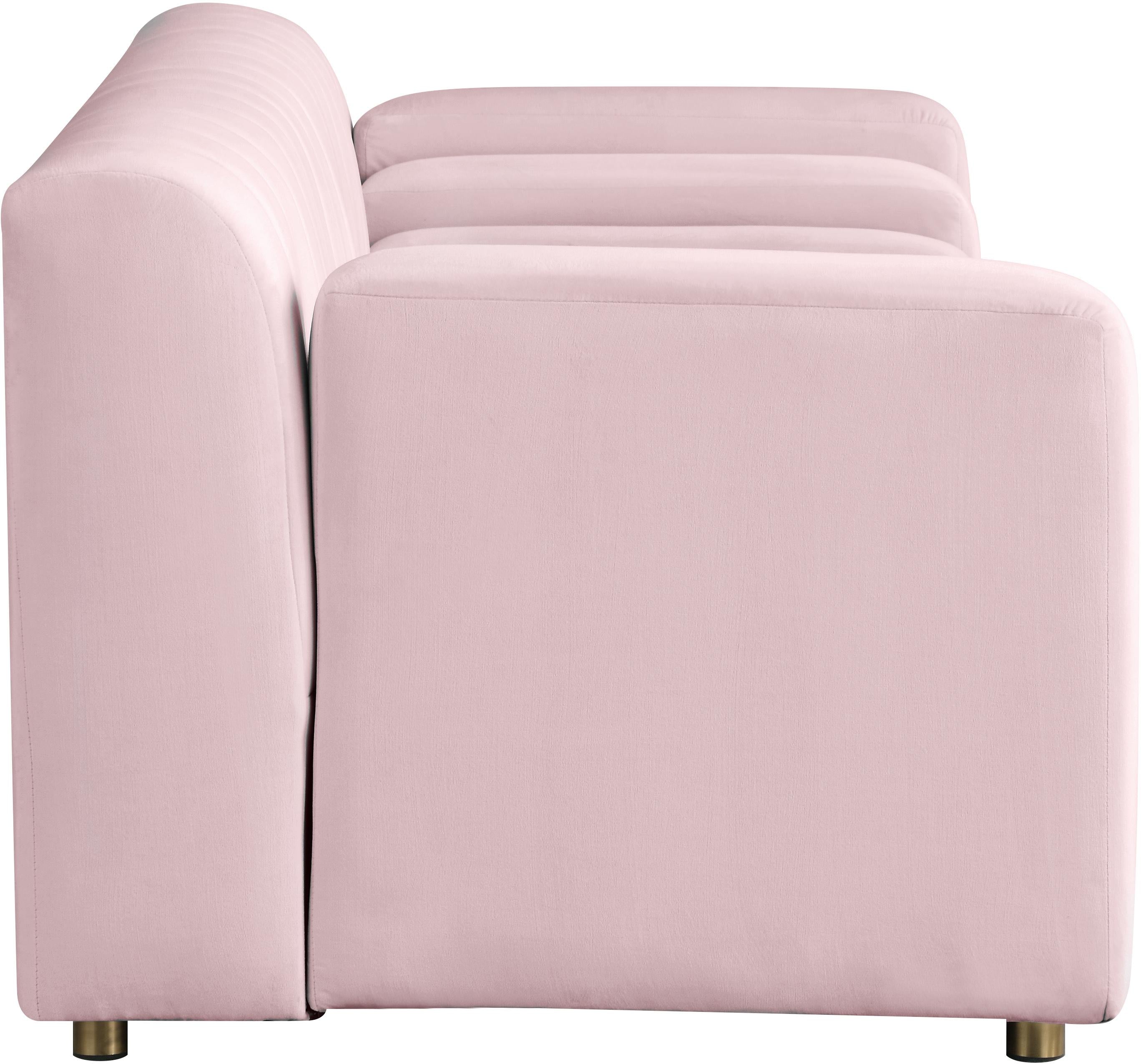 Naya Pink Velvet Loveseat