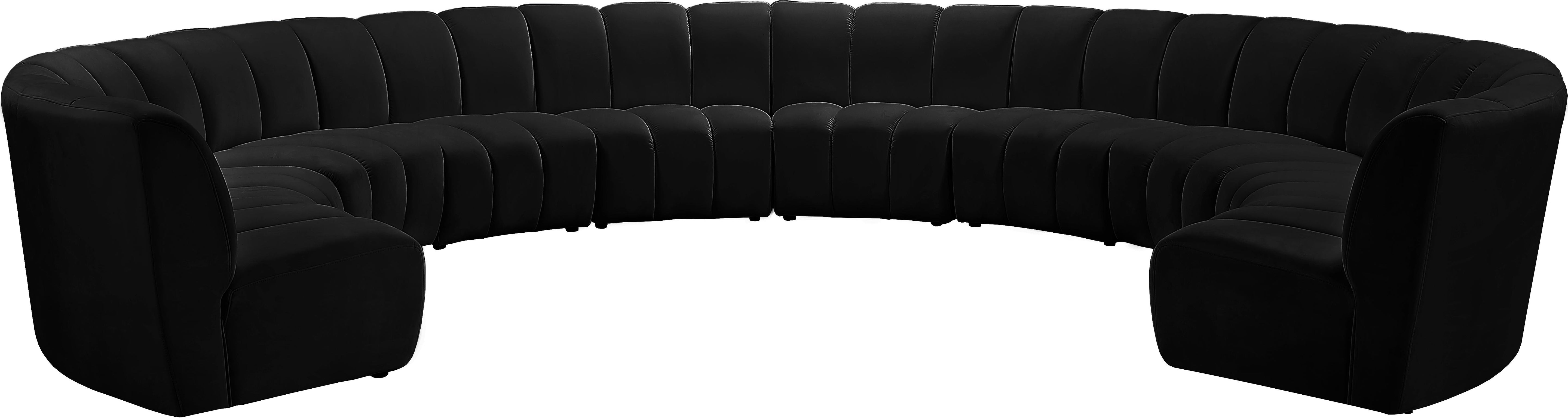 Infinity Black Velvet 10pc. Modular Sectional image