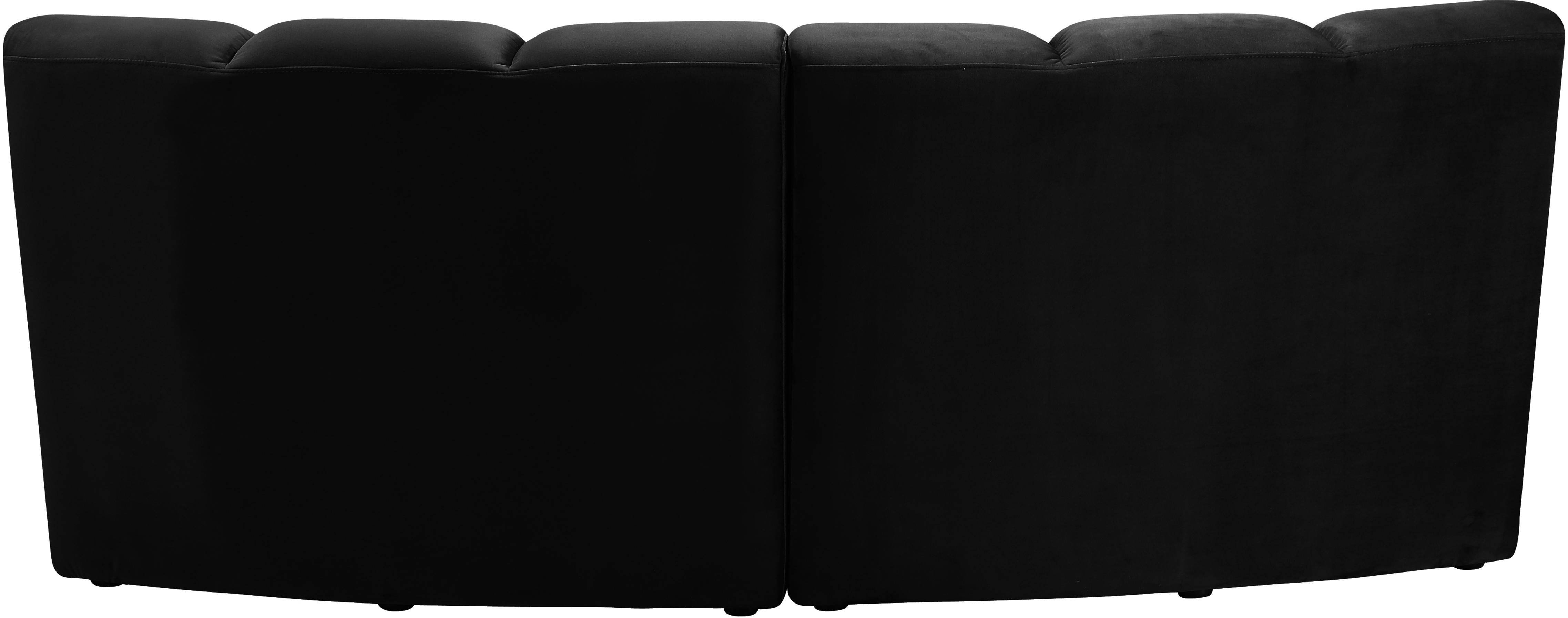 Infinity Black Velvet 2pc. Modular Sectional