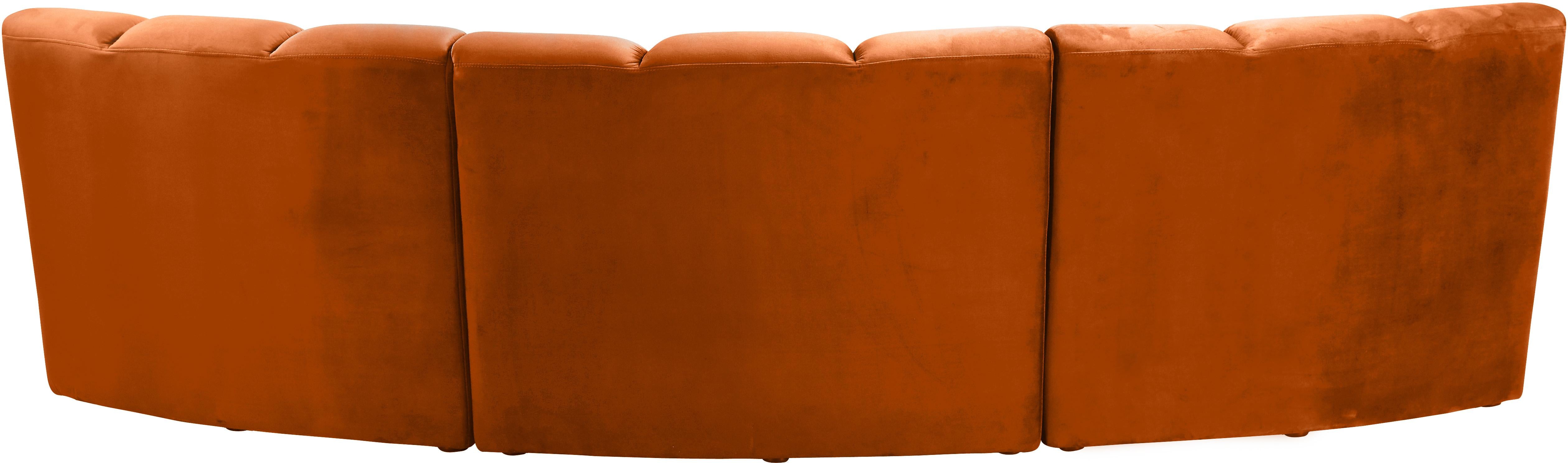 Infinity Cognac Velvet 3pc. Modular Sectional