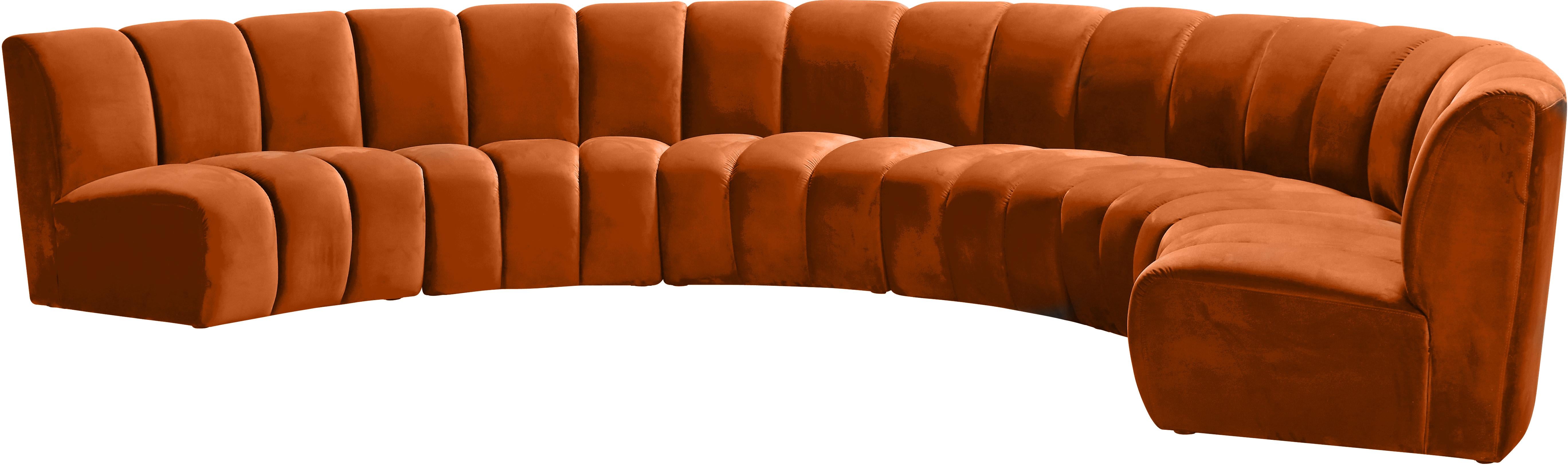 Infinity Cognac Velvet 6pc. Modular Sectional