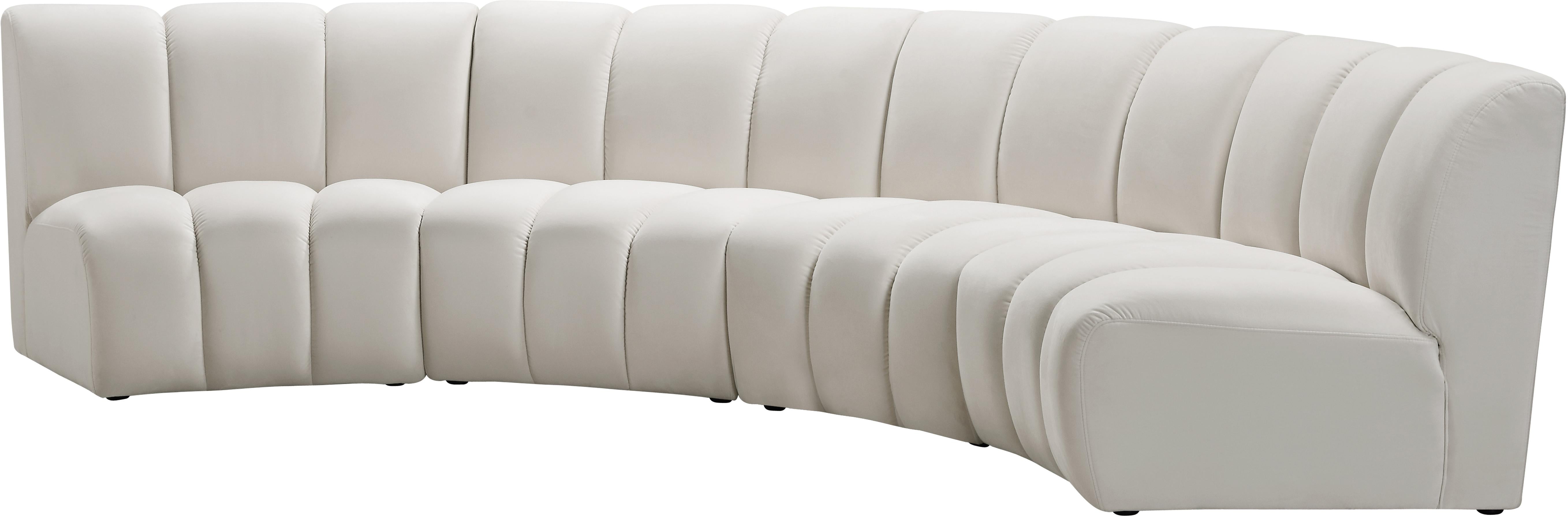 Infinity Cream Velvet 4pc. Modular Sectional