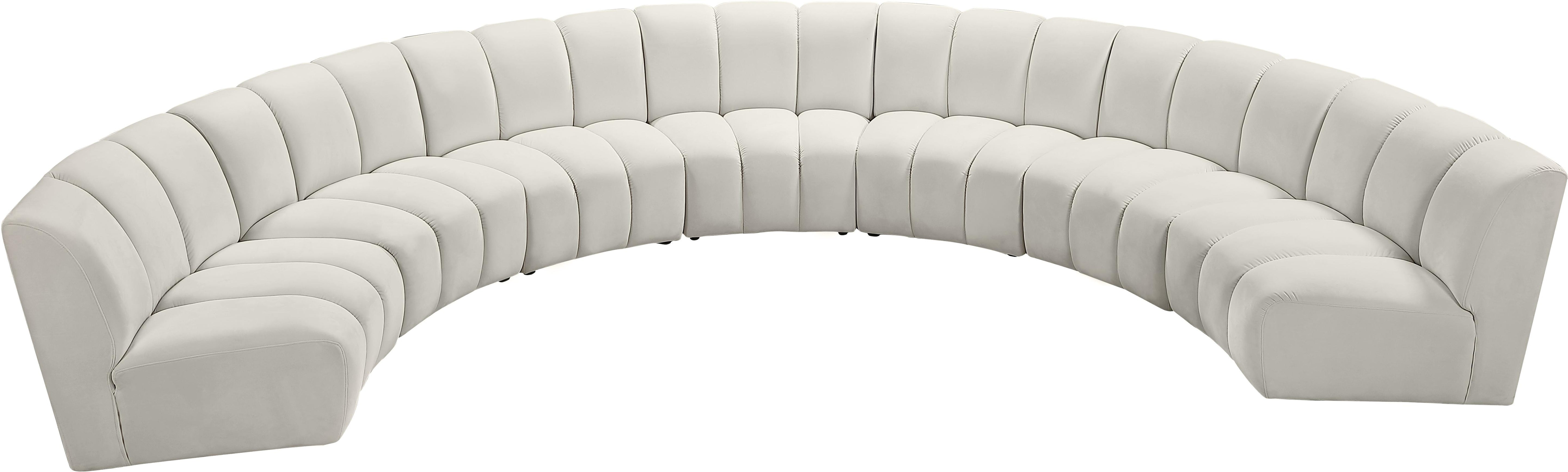 Infinity Cream Velvet 7pc. Modular Sectional