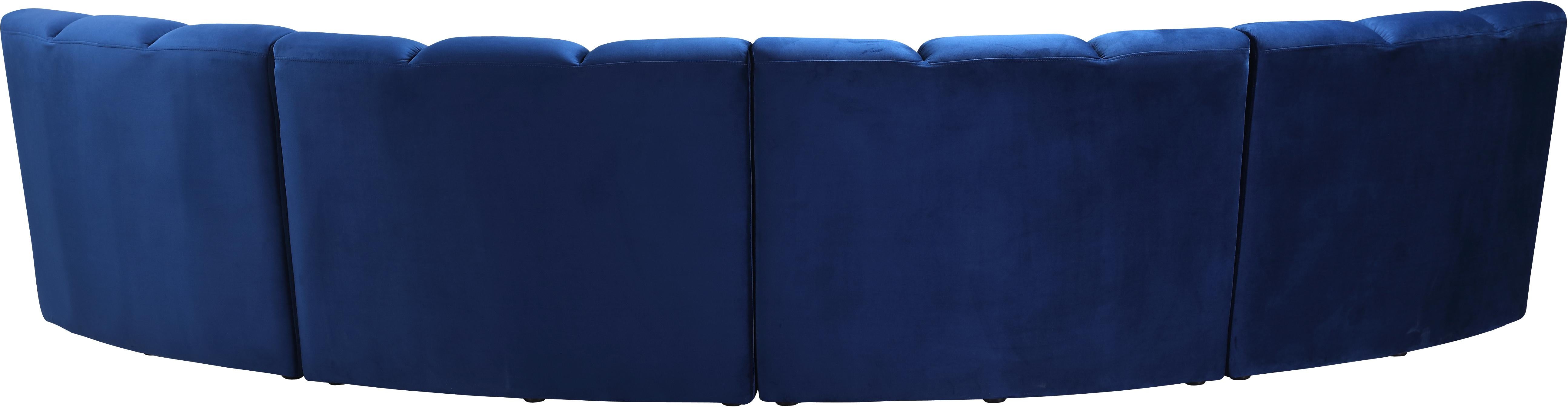 Infinity Navy Velvet 4pc. Modular Sectional