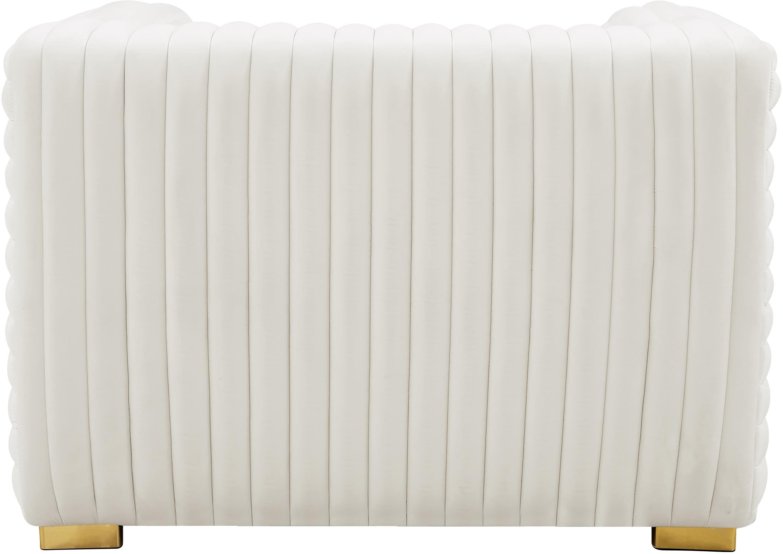 Ravish Cream Velvet Chair