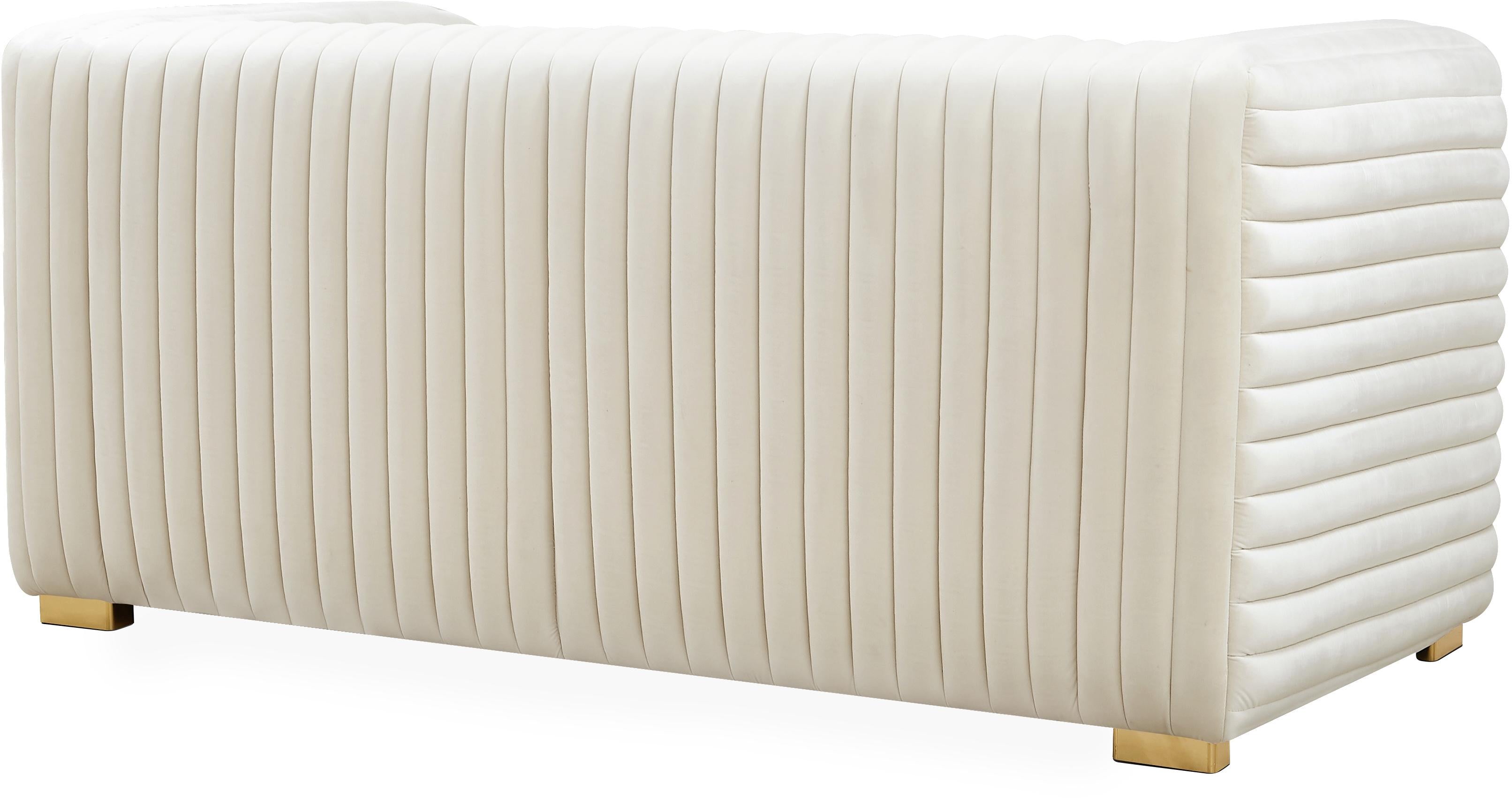 Ravish Cream Velvet Loveseat