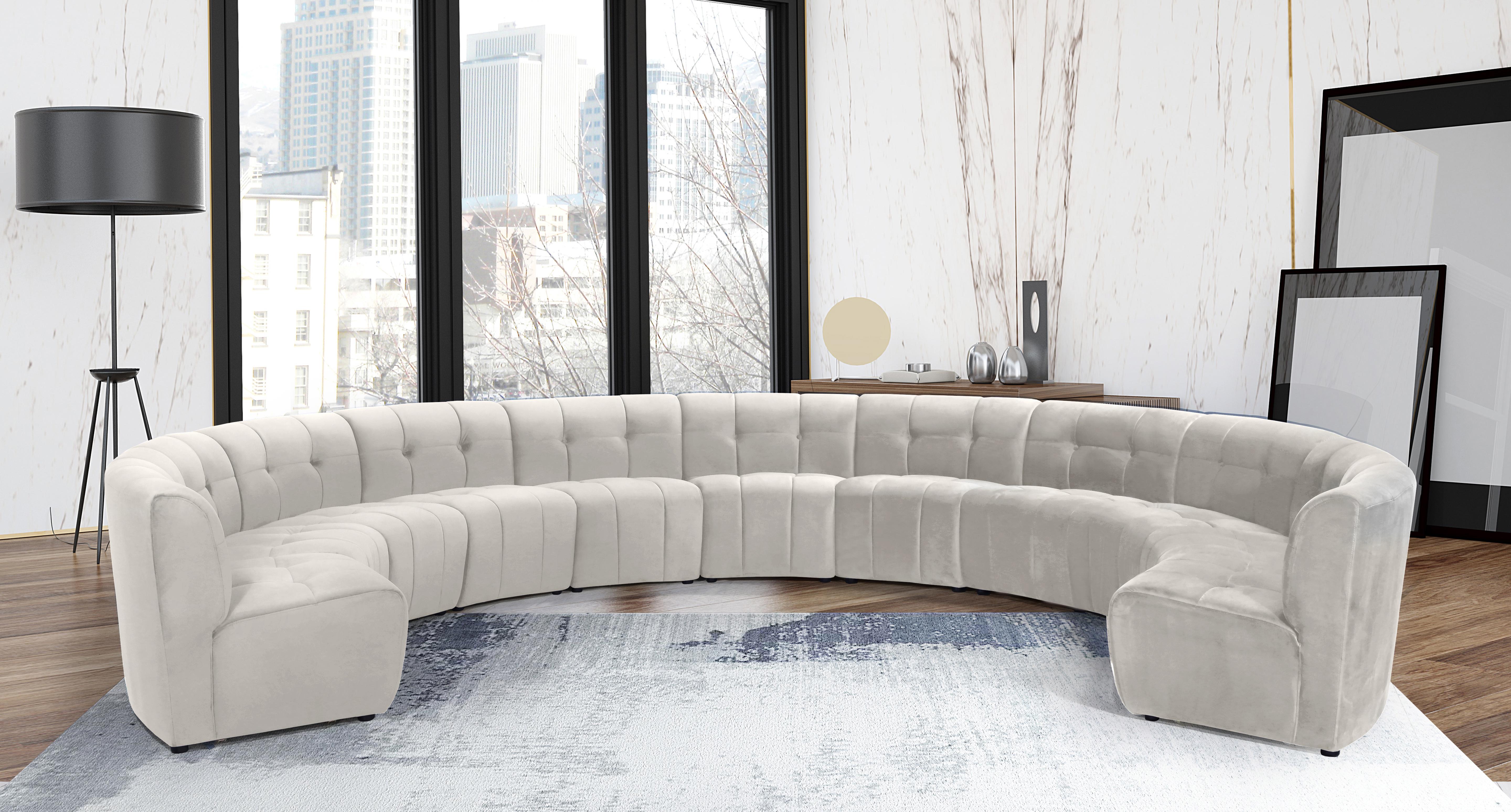 Limitless Cream Velvet 11pc. Modular Sectional