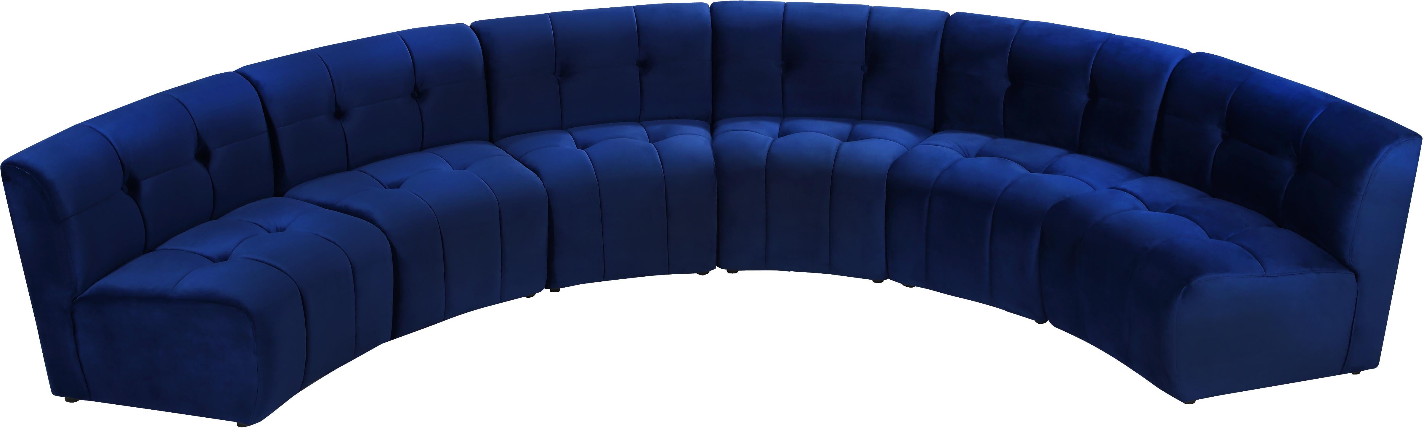 Limitless Navy Velvet 6pc. Modular Sectional