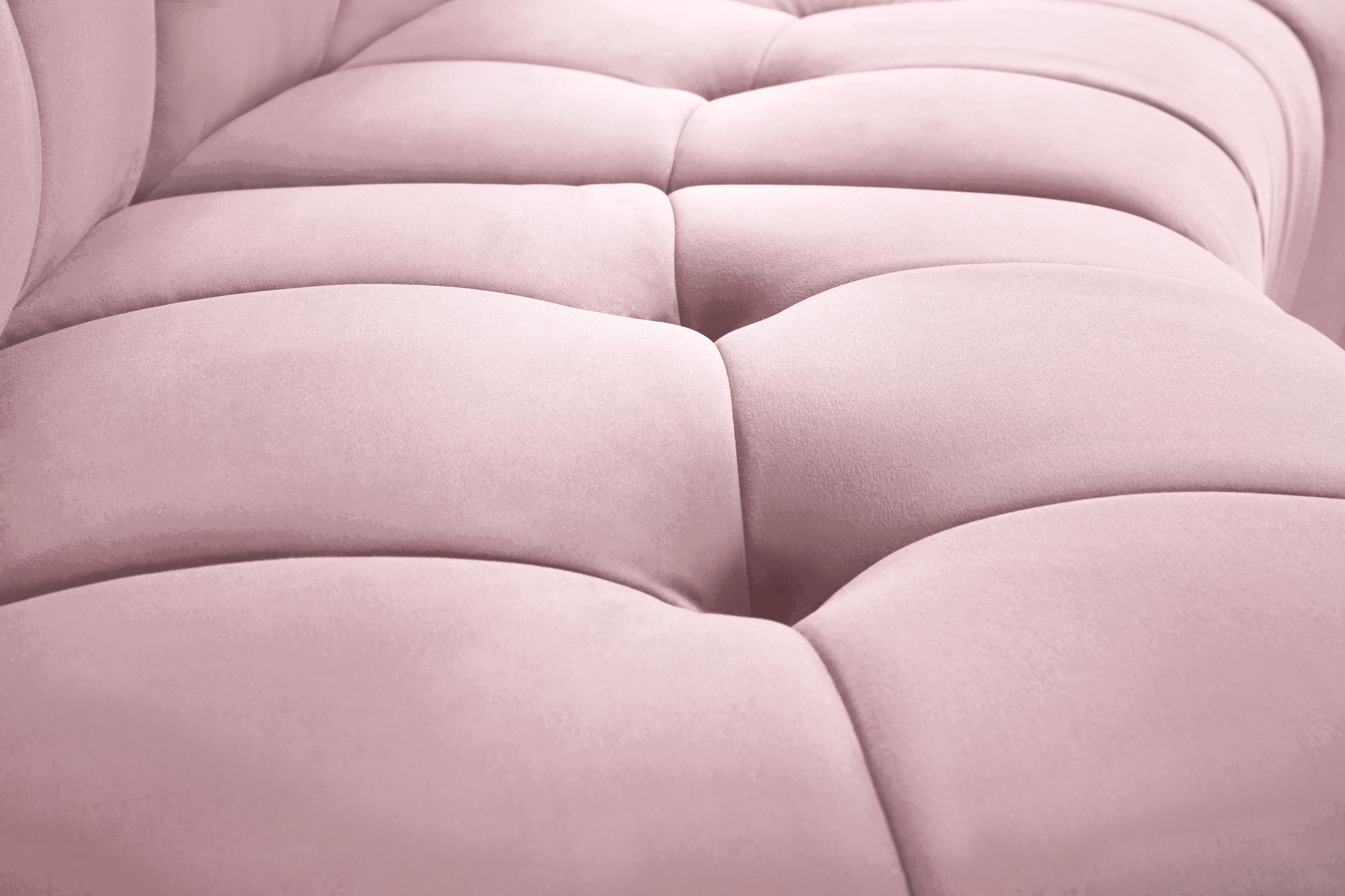 Limitless Pink Velvet 3pc. Modular Sectional