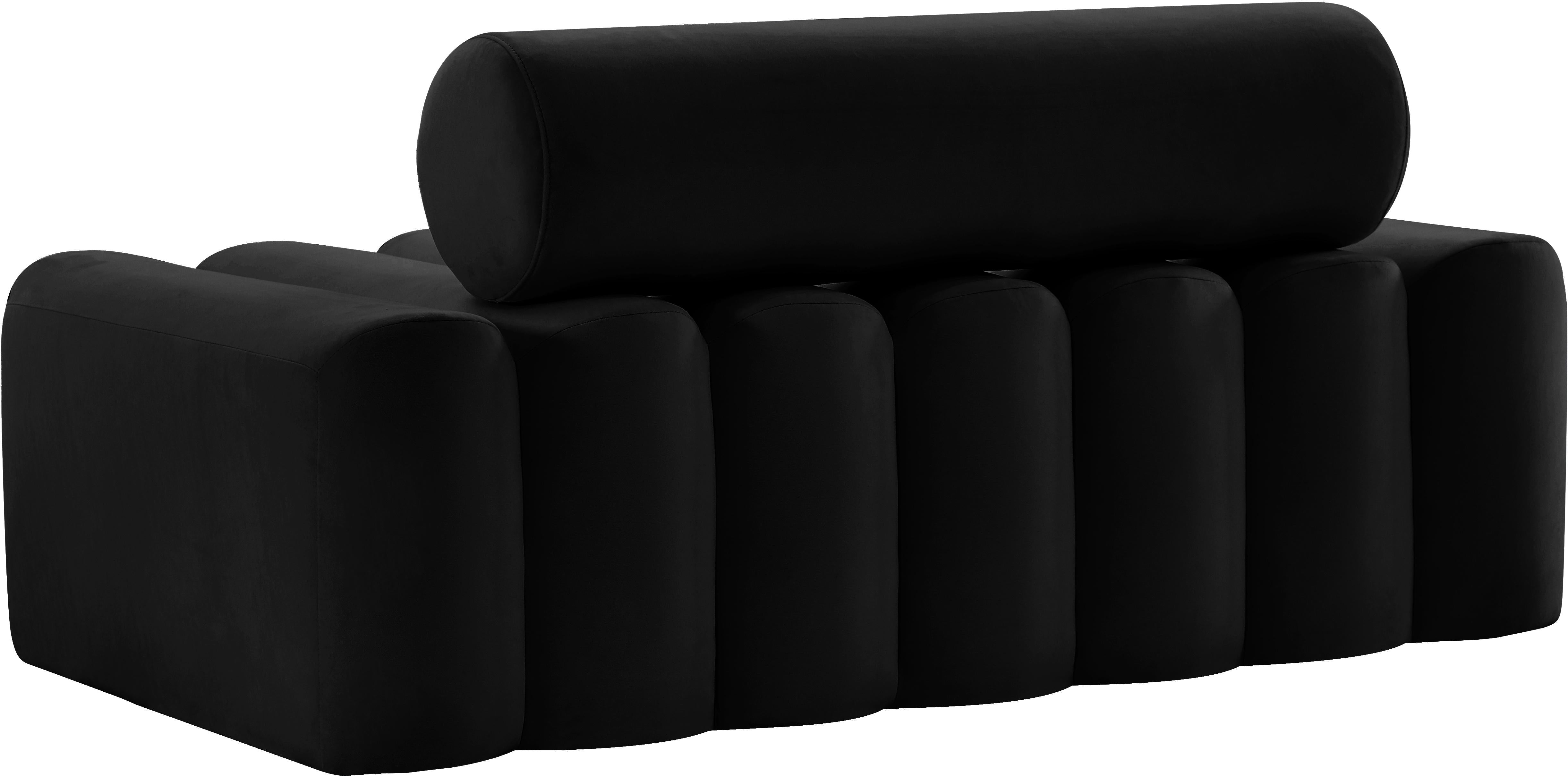 Melody Black Velvet Loveseat