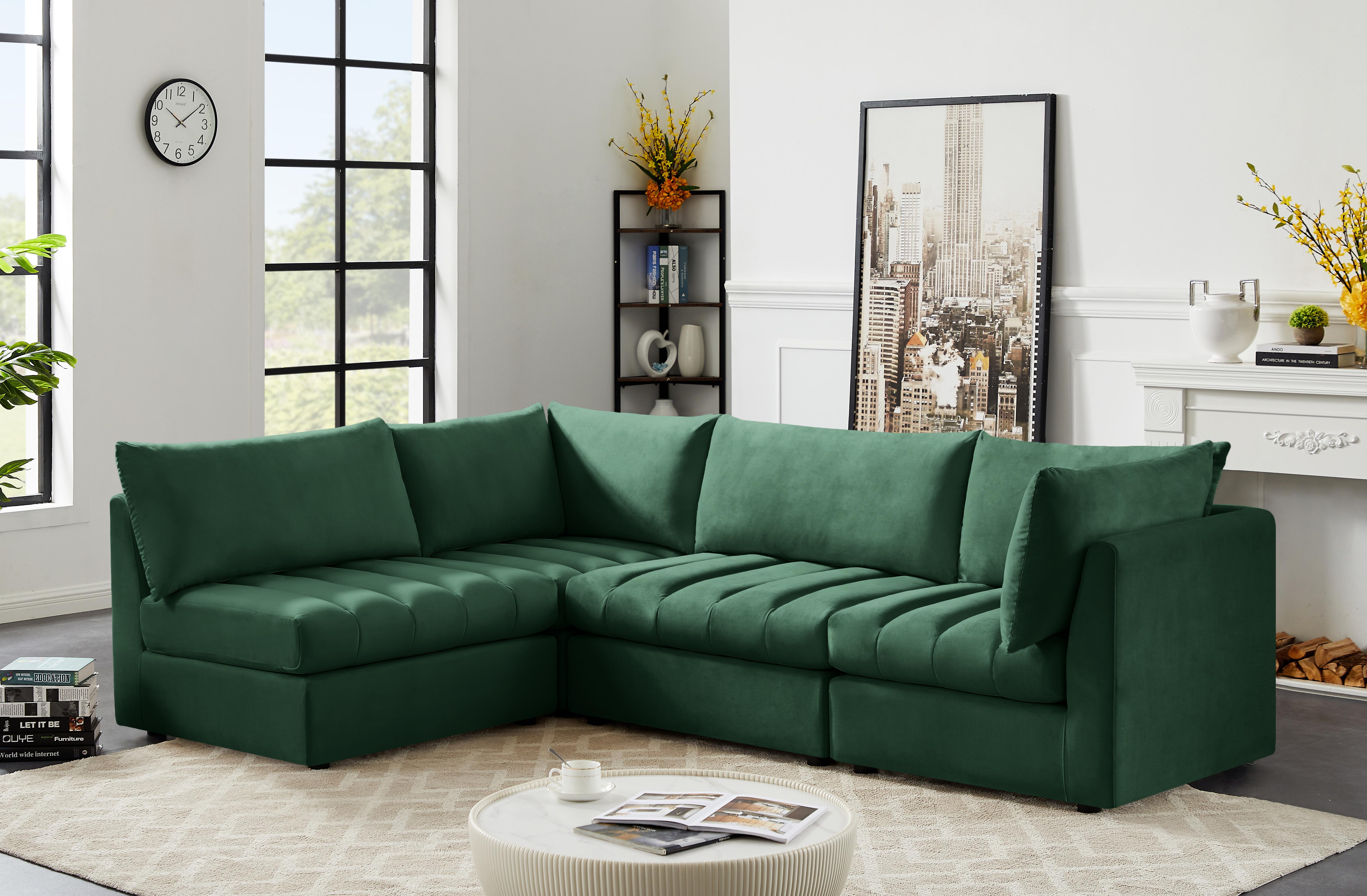 Jacob Green Velvet Modular Sectional