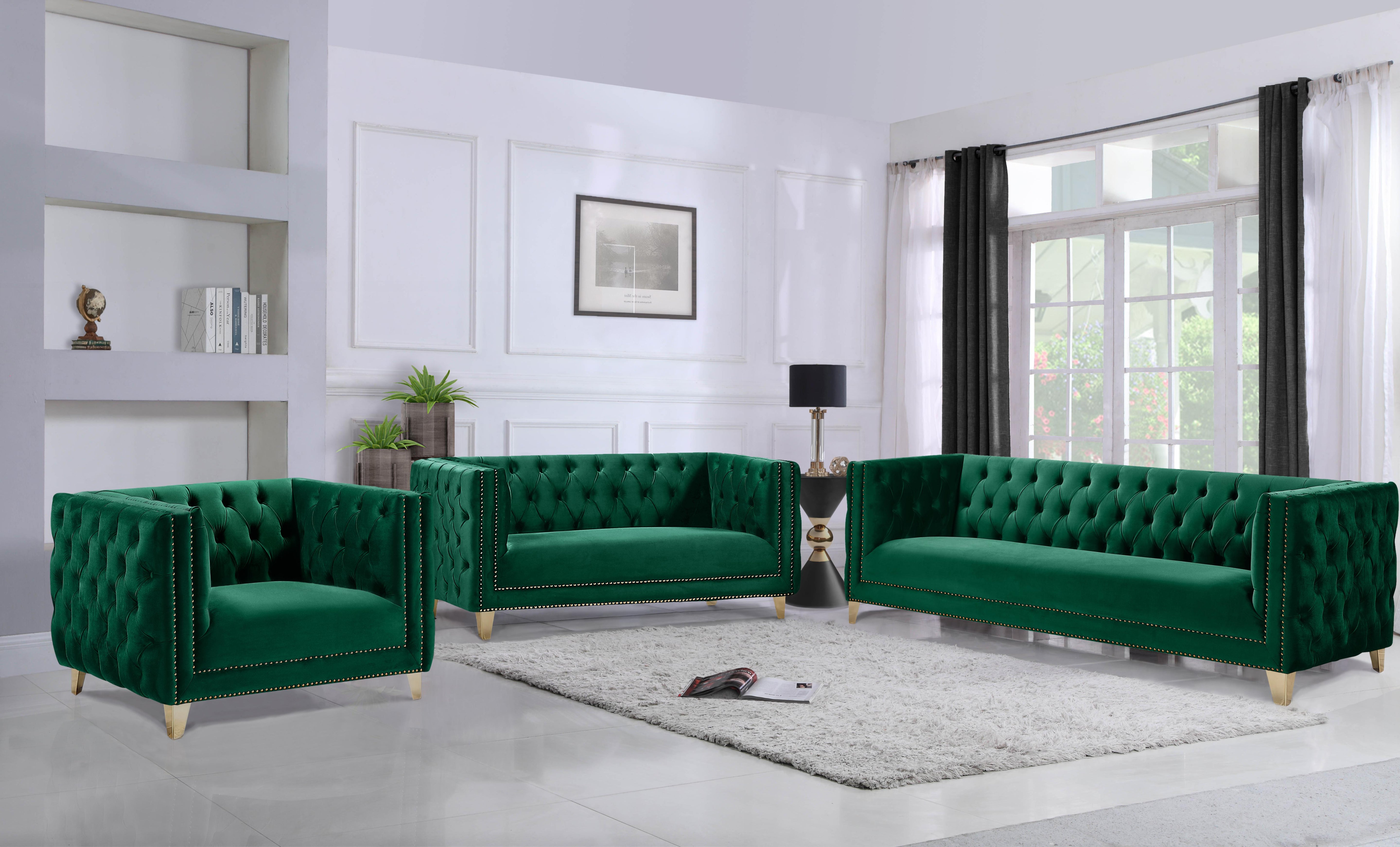 Michelle Green Velvet Loveseat